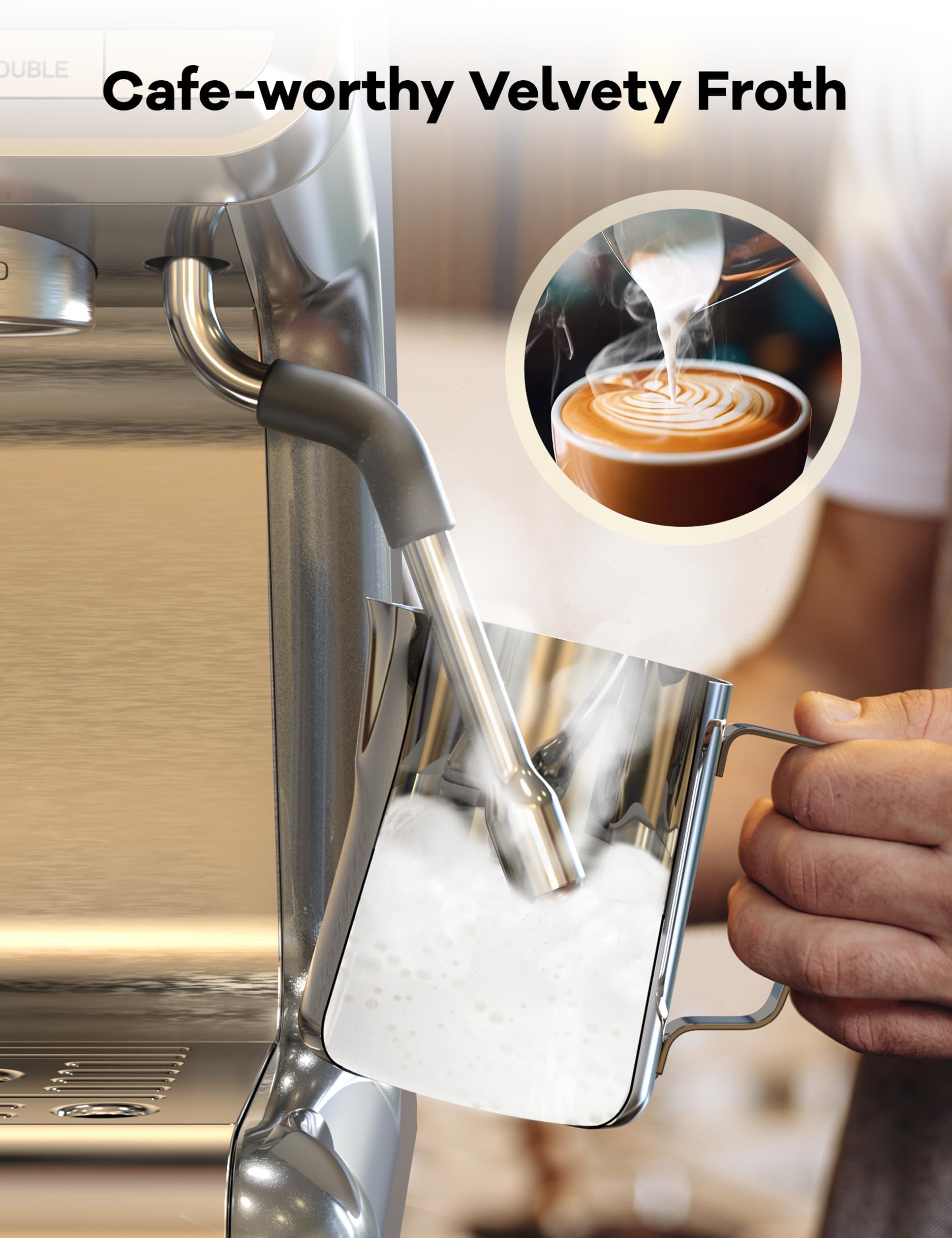 GarveeHome Espresso Machine with Grinder - Make Cappuccinos! -4 GarveeHome Espresso Machine with Grinder - Make Cappuccinos! -4