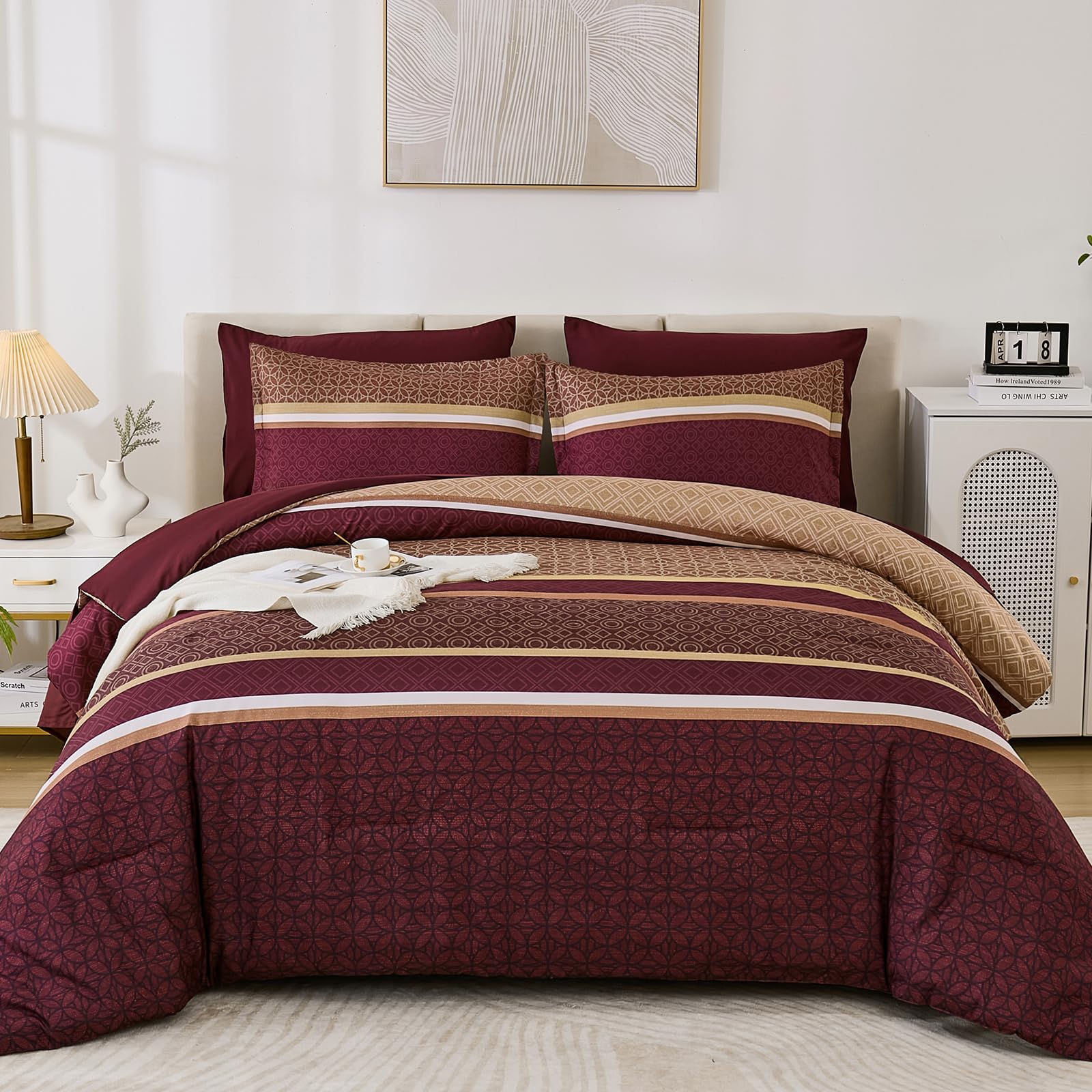 WONGS BEDDING Gestreiftes Schmusetuch Set 7-teilig Schmusetuch Bettwäscheset-YS01AB091314Q7U-A