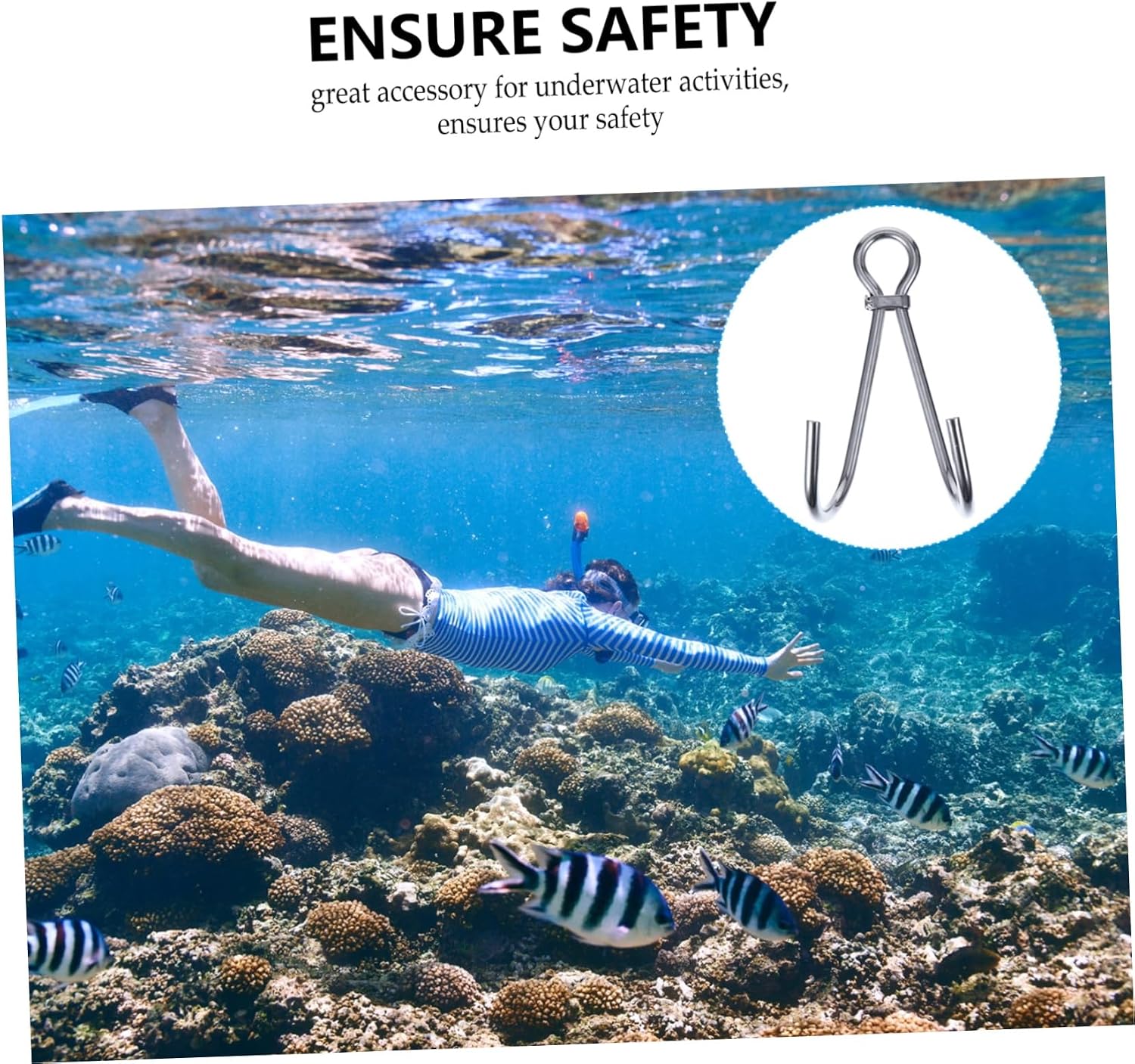 TOYANDONA 1Pc Stainless Steel Dual Diving Stream Hook Durable for Underwater Safety Photography Sturdy Drift Hook for Diving Accessories Reliable Diving Gear