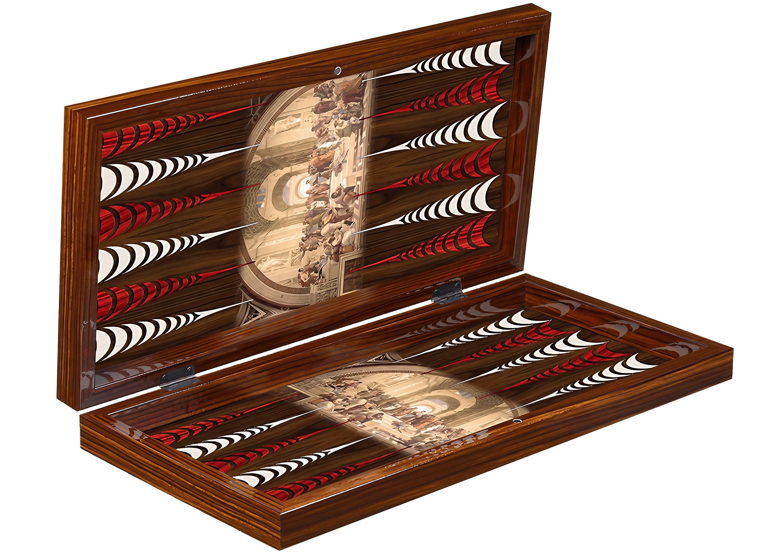 PrimoLiving Deluxe Backgammon in legno Set da gioco Planton S - 28,5 x 28 cm