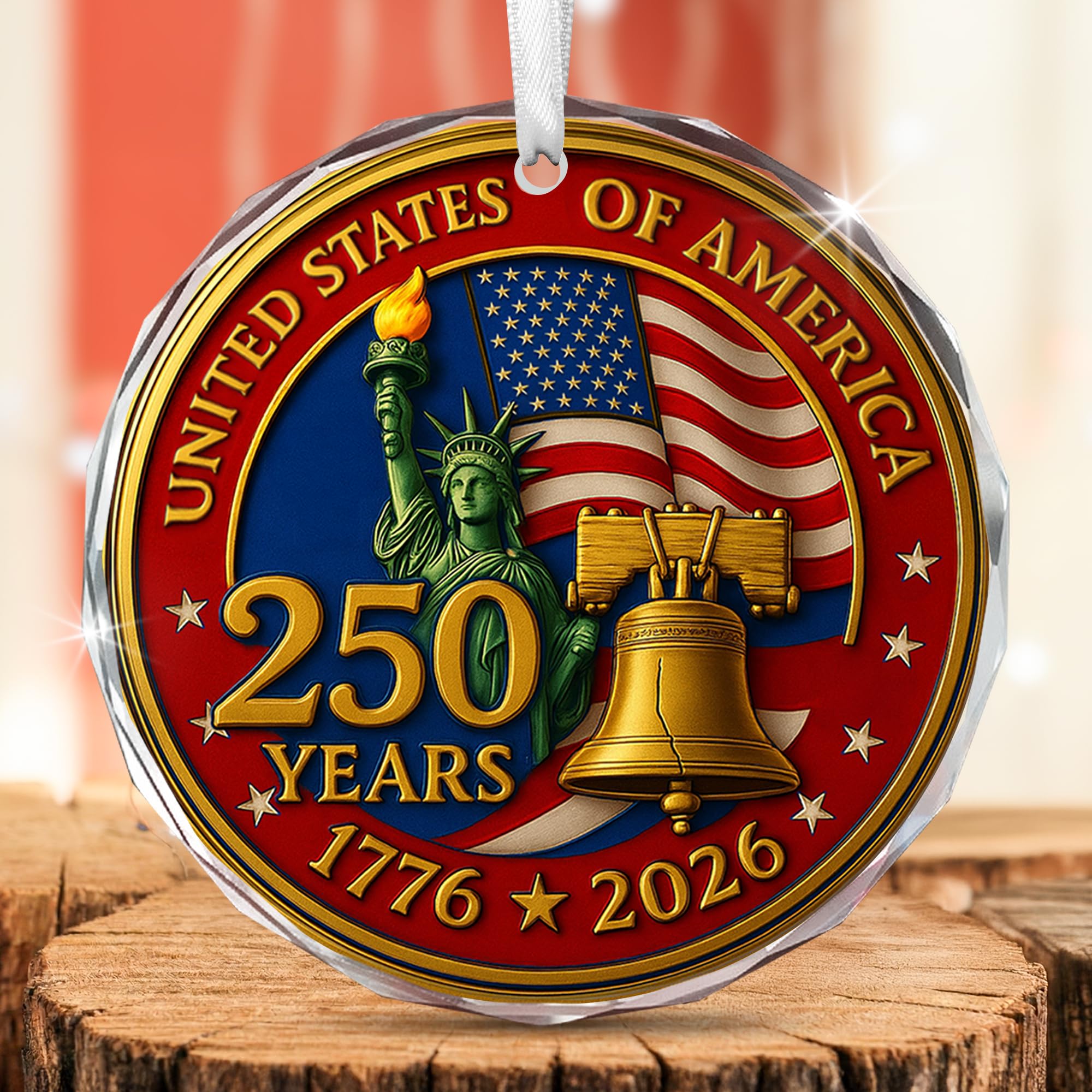 FLAGWIX 250th Anniversary Glass Ornament