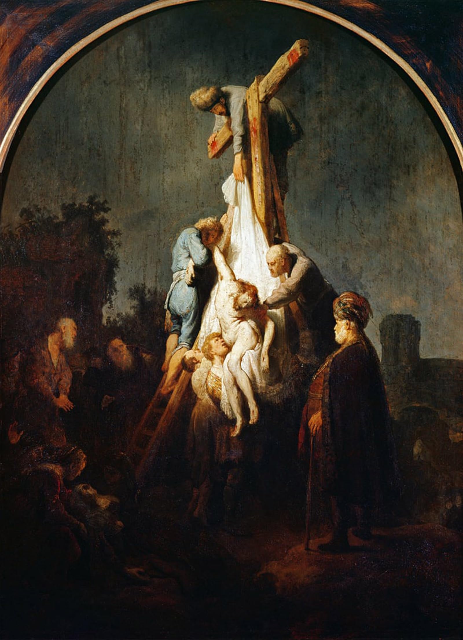 ARTXLXXBN Famous Print Painting Colorful Art Print The deposition by Rembrandt van Rijn Canvas Art Decorations for Home Decor 60x90cm