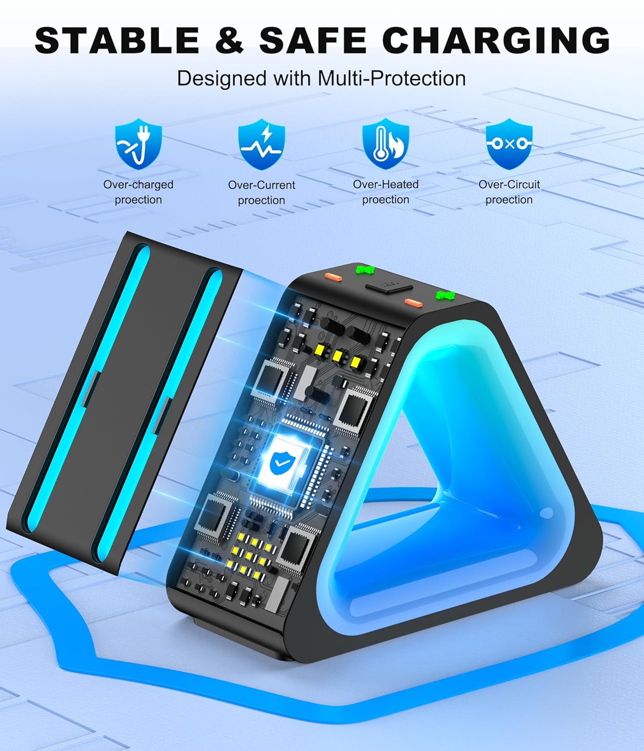 4-in-1Joy-Con Charging Dock Compatible with Nintendo Switch 2 – Magnetic Fast Charger Station for Switch 2 Joypad & Controllers with Indicators & Colerfull Lighting PlayStation 3 Chargers - Image 3