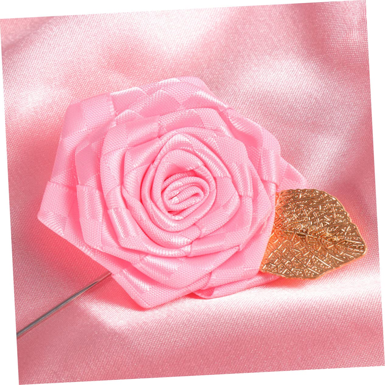 SHERCHPRY 24 broches de novia para novio, ramillete de flores, pin de flores, tela hecha a mano, satén