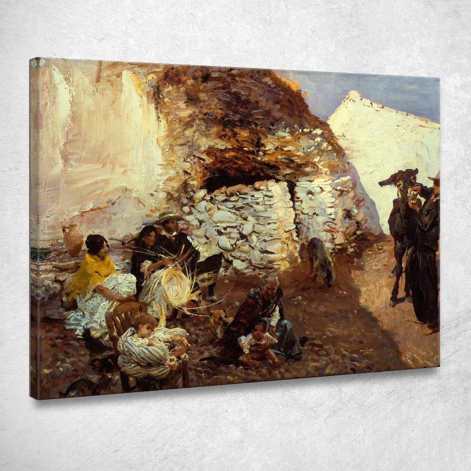 Accampamento Zingaro John Singer Sargent, jss101 Quadro Stampato su Tela, 75x60 cm