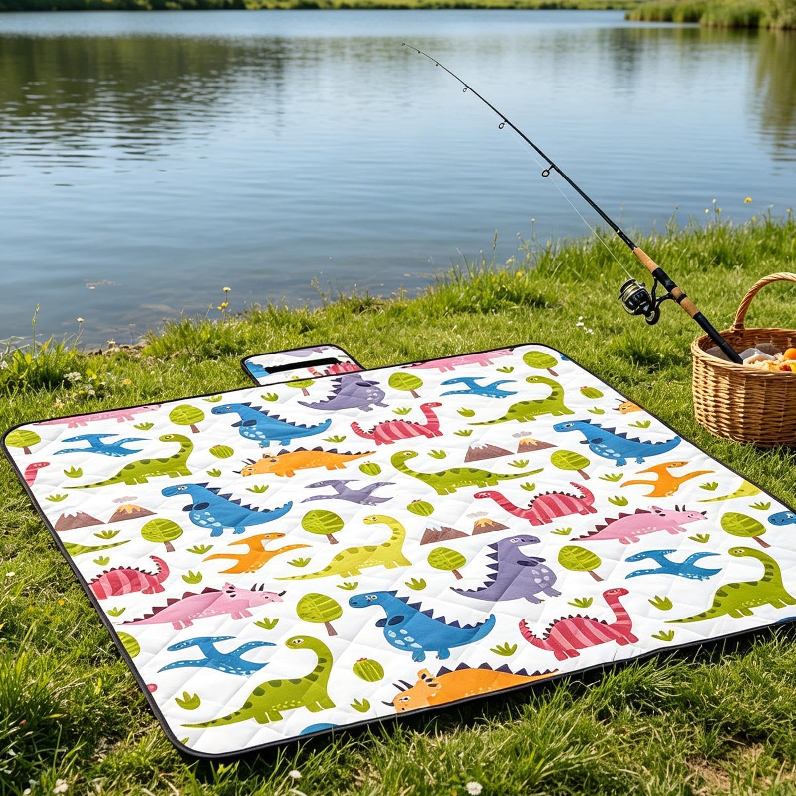 Coperta da Picnic Grande 200x200 cm Extra Large Imbottito Pieghevole
