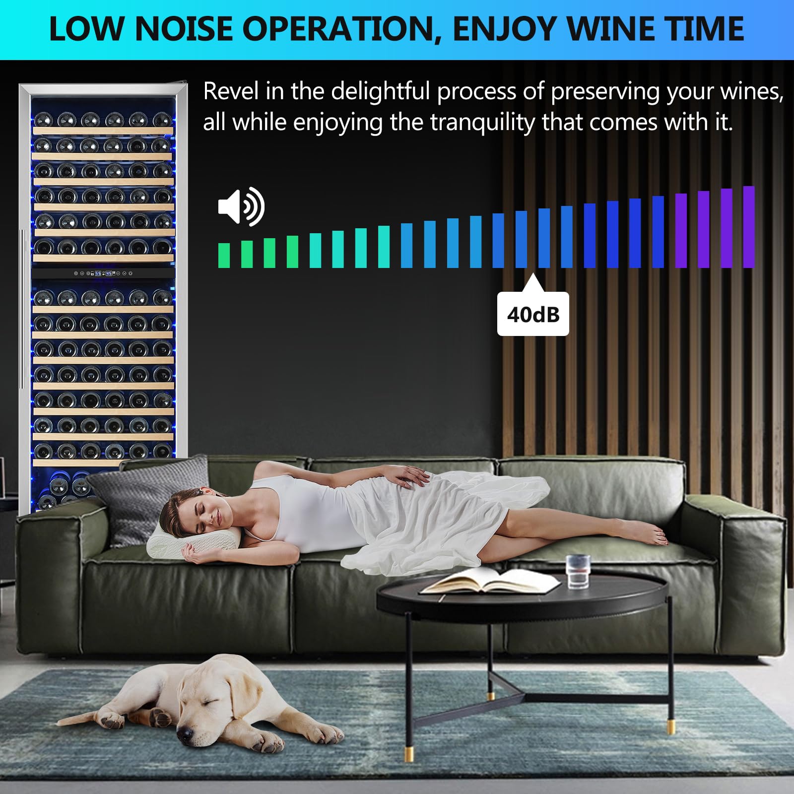 Orymuse Dual Zone Wine Fridge Freestanding 175 Bottle, 24 Inch Large Capacity Built-In Wine Cooler Refrigerator With Upgraded Compressor Cooling And Intelligent Temperature Memory on Fridge.com - View 5