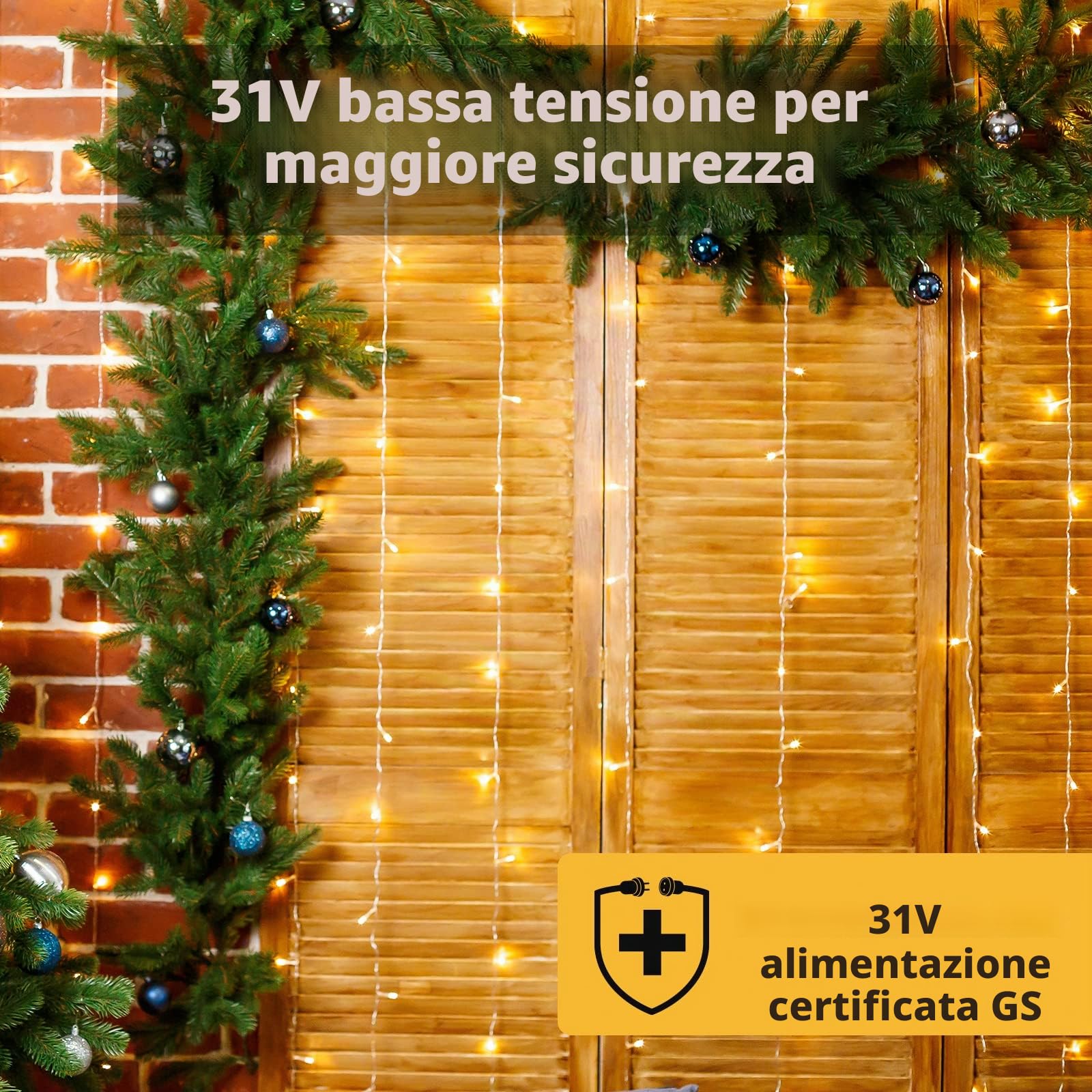 SALCAR Cascata luminose per Finestra Balcone 6 x 3m 600er LED String Impermeabile 8 Modalità, Funzione Memoria Lucine per soggiorno, giardino, terrazza, TV sfondo, cortile ecc. - Bianco caldo
