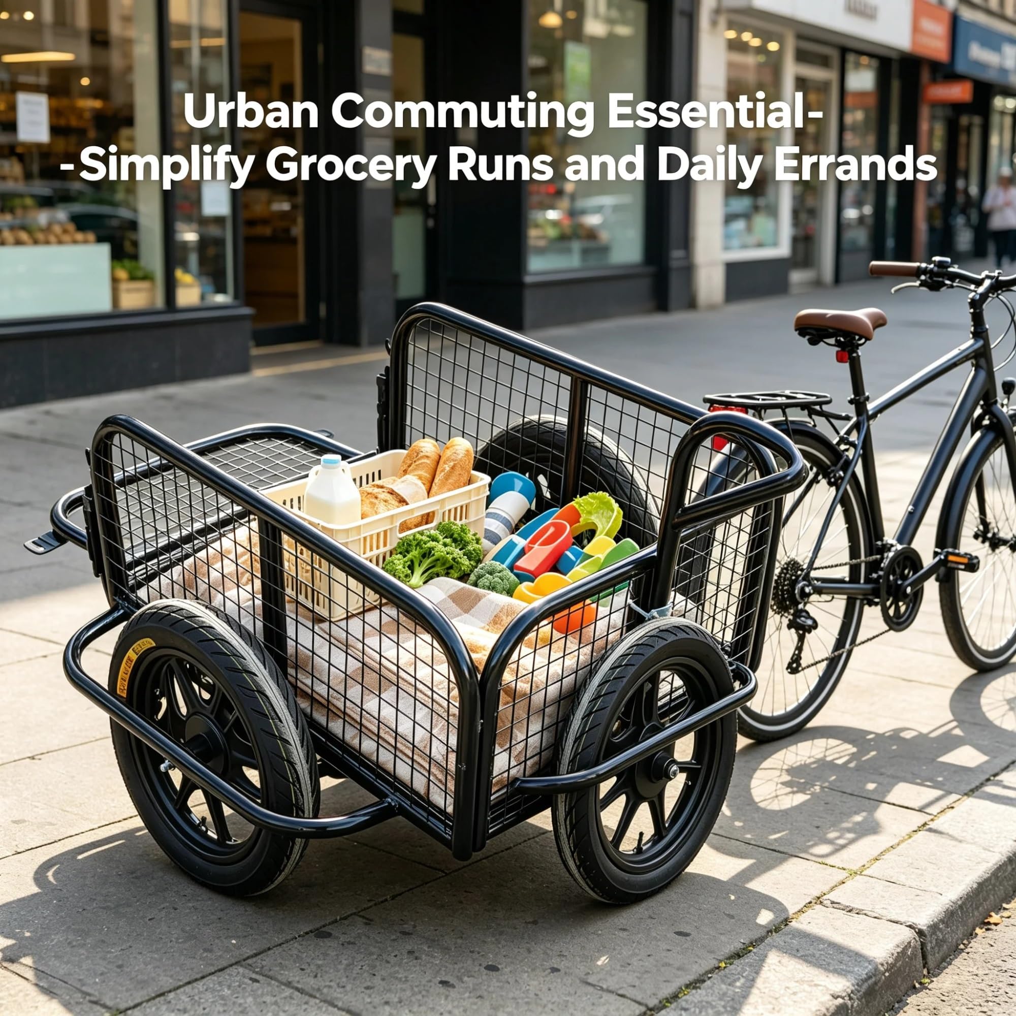Remorque de Vélo à Roue Unique – Panier de Transport Robust pour Vélos Électriques