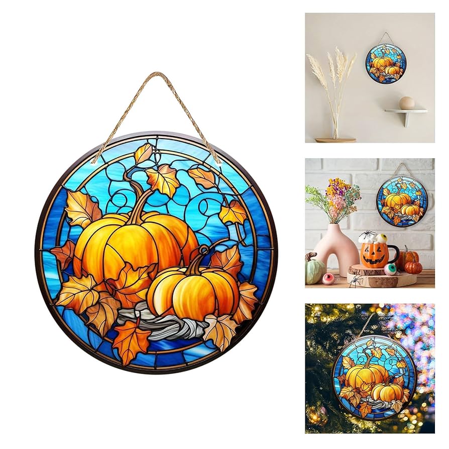 ステンドグラス　ハロウィンのパネル Amazon.co.jp: ハロウィンスカル アクリル ウィンドウハンギング