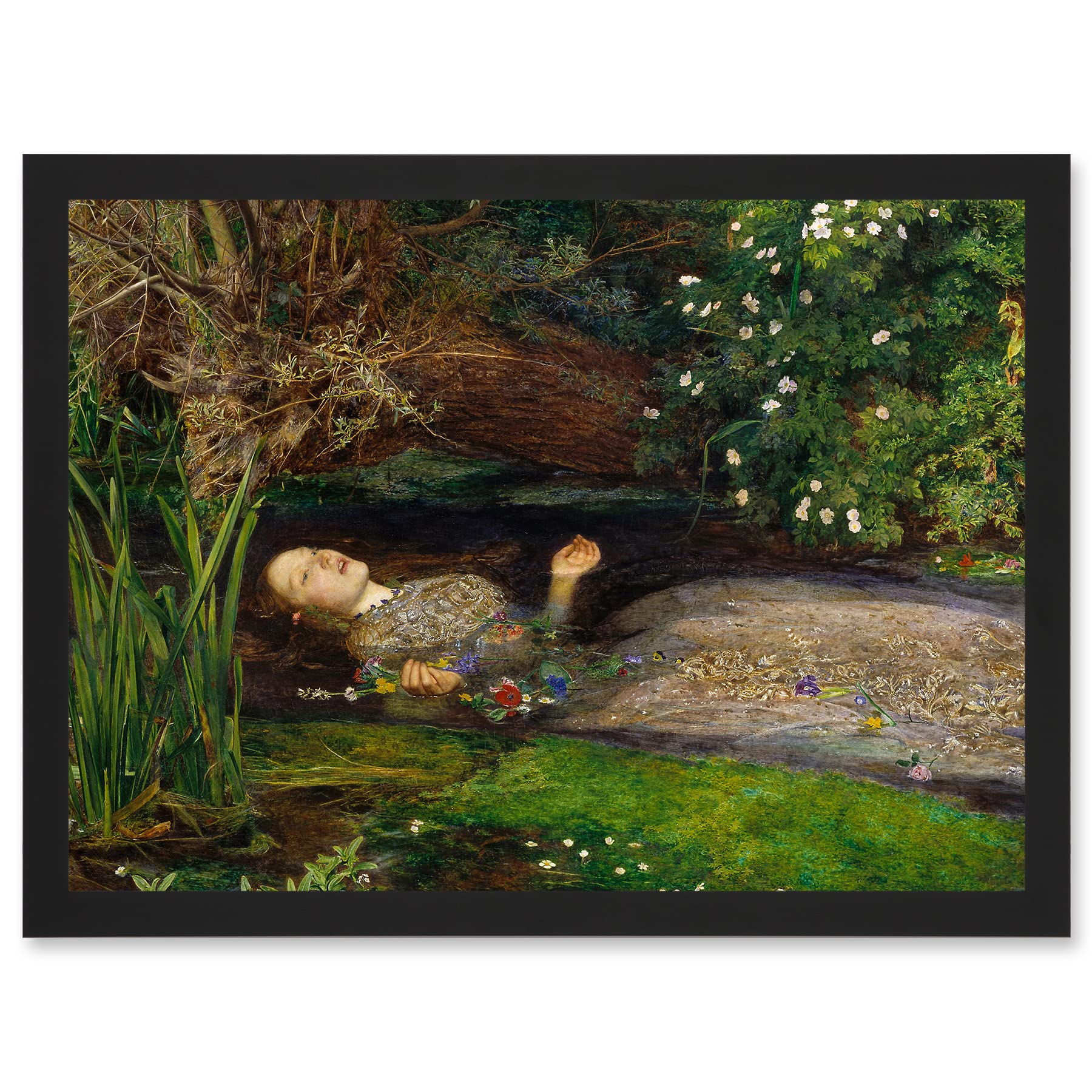 Artery8 John Everett Millais Ophelia Close Up Wall Art PrintA4 Size from B&Q