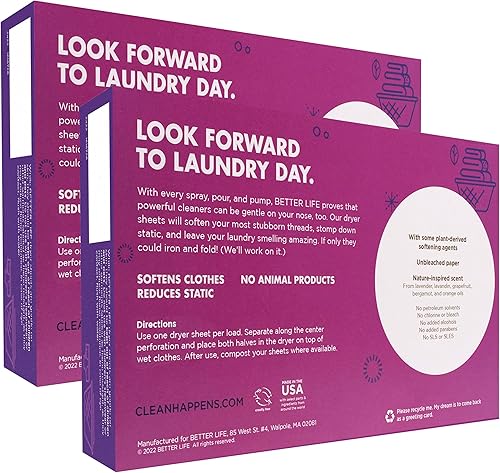 Miniatura 2 de Better Life Sábanas para secadora pomelo lavanda 80 unidades 2422