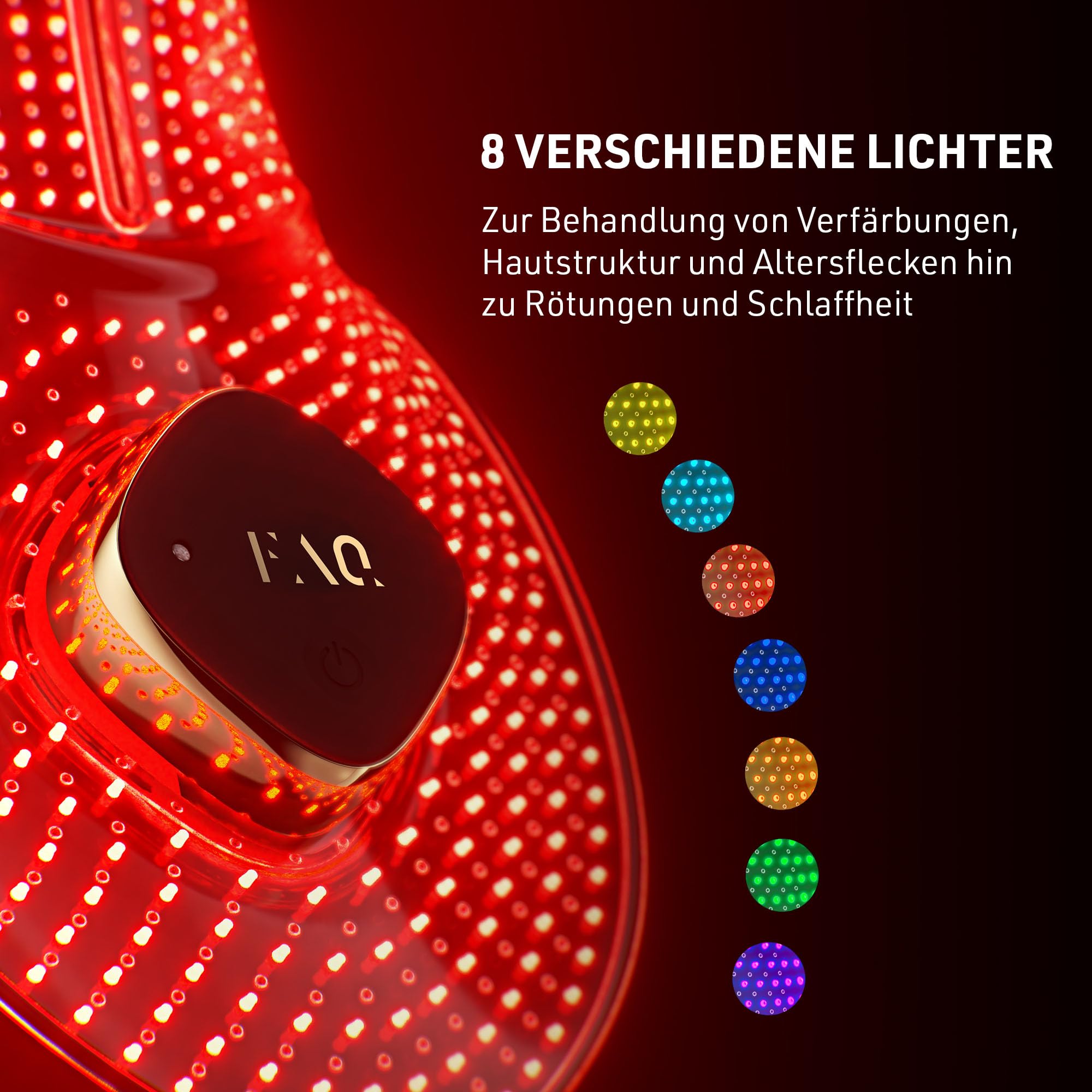 FAQ 211 Tragbare 8-Licht-LED-Maske für Hals & Dekolleté
