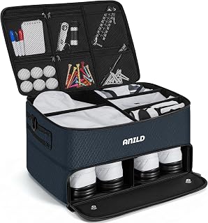 ANILD Golf Trunk Organizer, 2 Layer Golf Storage Case