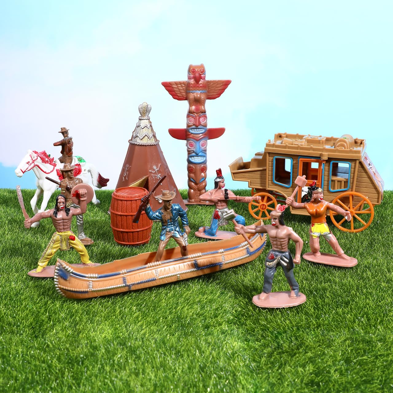 NUOBESTY 1 Set Indianer Modell Dekorationen Simulation Western Cowboy Modell Szene Charakter Cowboys Indianer Spielzeug Figuren Männer Dekoration Figur DIY Zubehör Tischdekoration