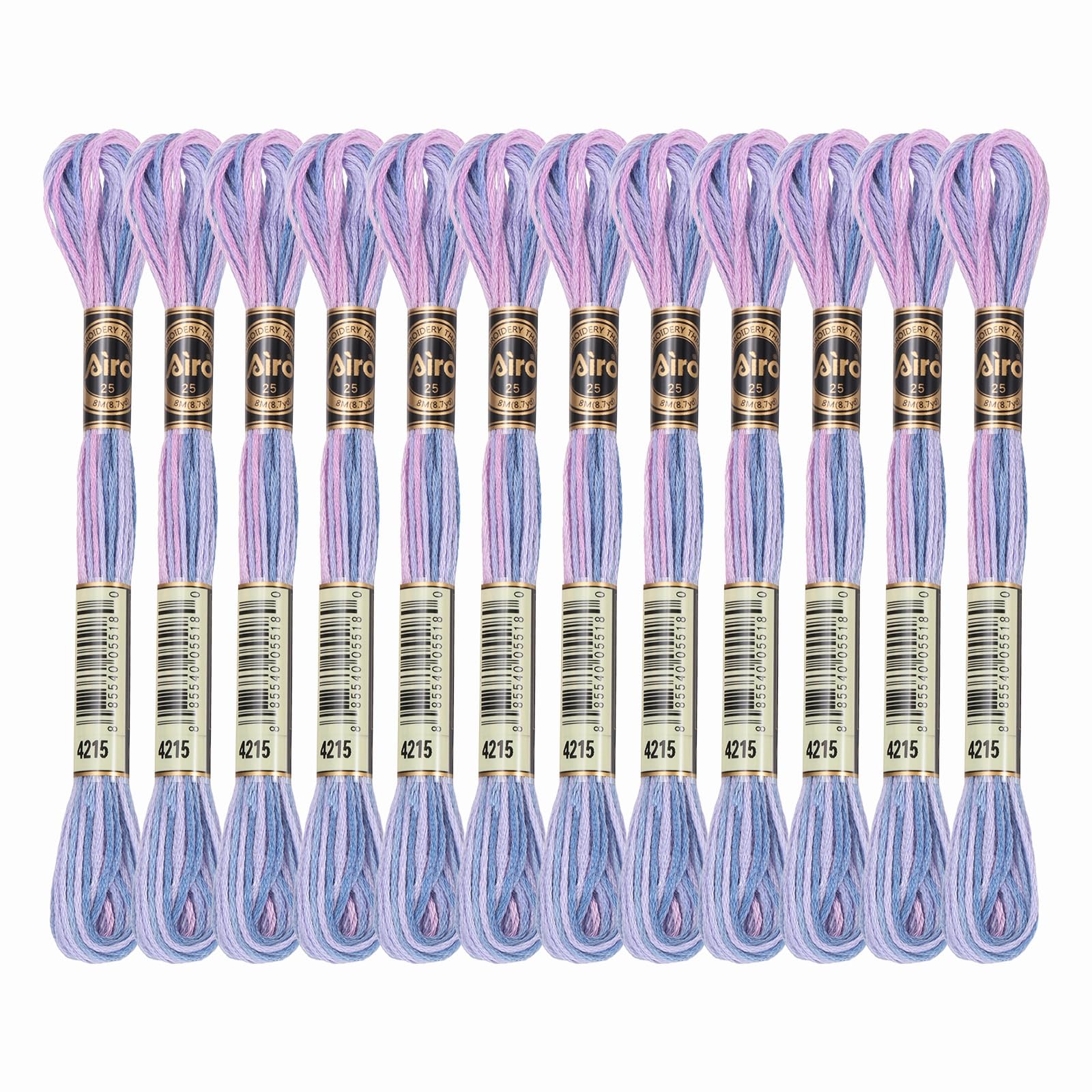 PATIKIL 12 Skeins Embroidery Floss, Polyester Embroidery Threads Bracelets String for Cross-Stitch Hand Embroidery, Pink Purple