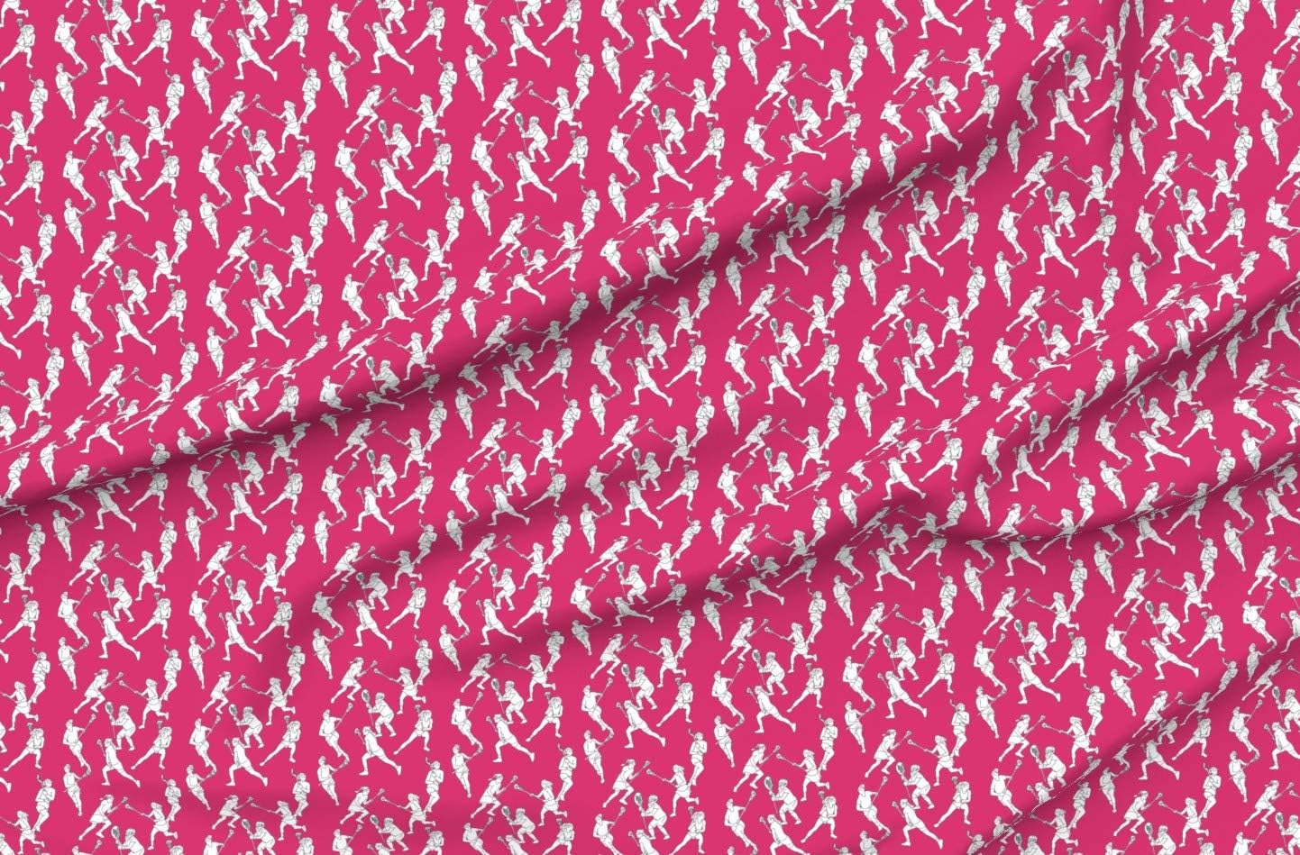 Spoonflower Fabric - Lacrosse Magenta Women Sports Girls Ball Womens High School Canada Printed on Minky Fabric by The Yard - Sewing Baby Blankets Quilt Backing Plush