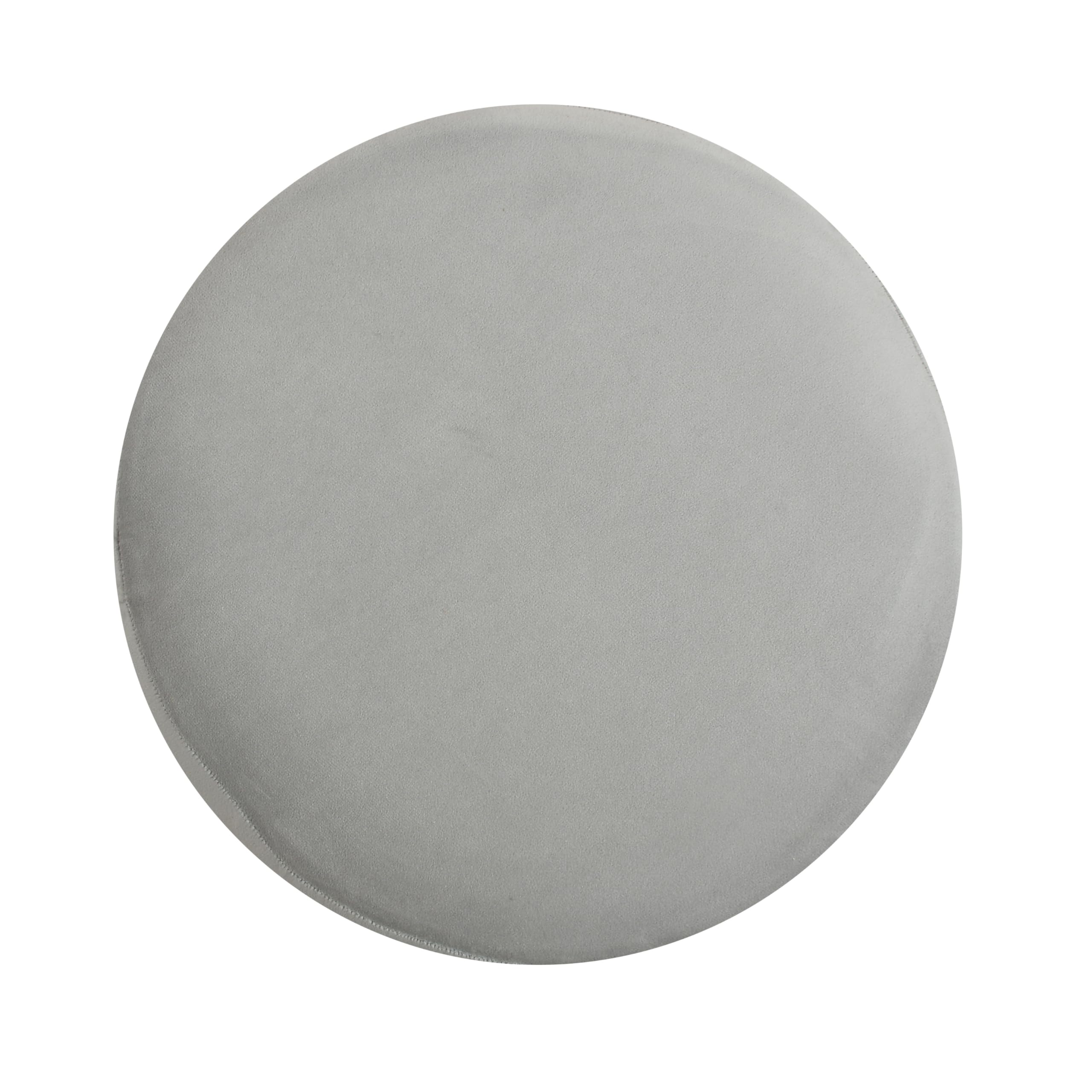 ShadowKart Ottoman Stool for Living Room, Velvet Foot Rest Stool for Sofa, Small Foot Ottoman for Sitting, Modern Puffy Ottoman for Bedroom, 16x16x18 inch (BlackPatti-Grey) 2