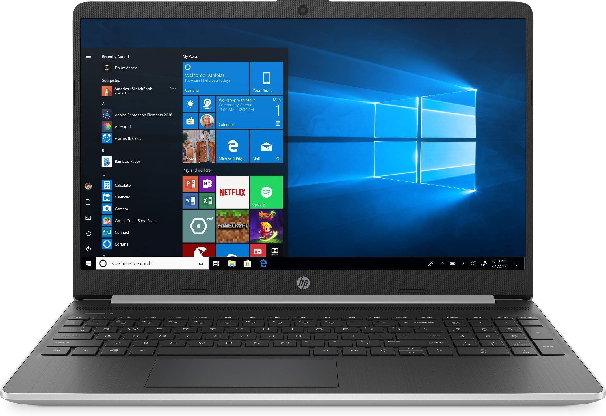 HP Pavilion Laptop, 15.6" Full HD IPS Touchscreen, 10th Gen Intel Core i5-1035G1 Processor up to 3.6GHz, 12GB RAM, 512GB SSD, Wireless-AC, Bluetooth, Windows 10 Home, White (15.6" HD Touchscreen)