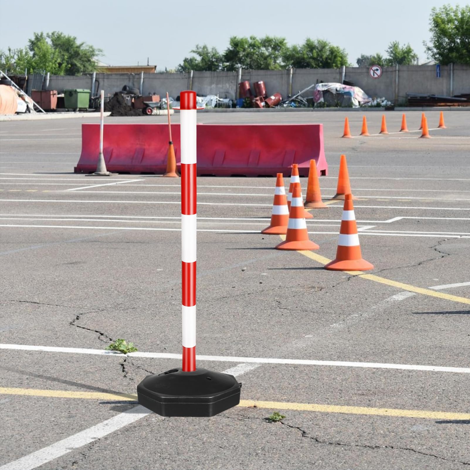 DECHOUS Conos De Señalización Vial Con Base Rellenable - Cono De Señalización Vial De 31 6 Pulgadas Con Collar Reflectante Bolardo De Estacionamiento De Seguridad De Plástico Para