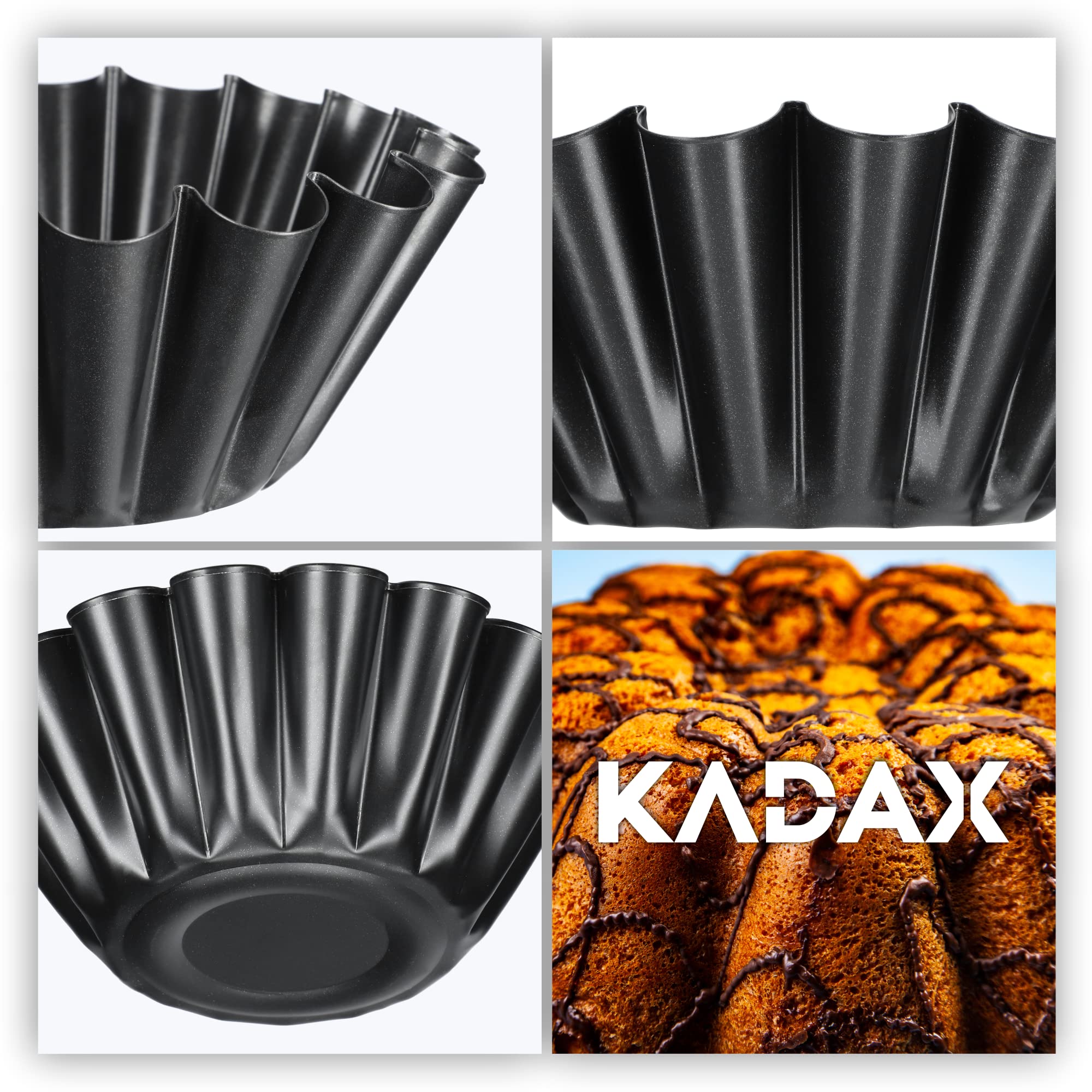 KADAX Gugelhupfvorm, cakevorm van blik met antiaanbaklaag, hoge golvende bakvorm, roercakevorm voor tulbandcake en chocoladecake, kransvorm (15,5 cm, zwart KADAX Gugelhupfvorm, cakevorm van blik met antiaanbaklaag, hoge golvende bakvorm, roercakevorm voor tulbandcake en chocoladecake, kransvorm (15,5 cm, zwart