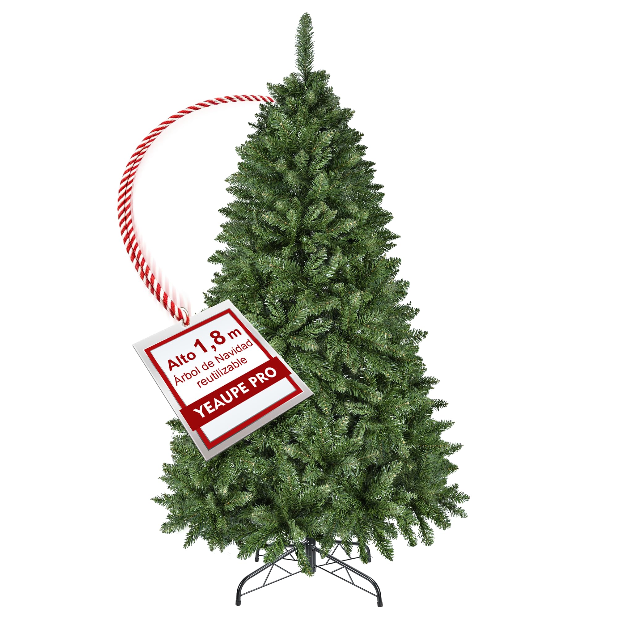 YEAUPE PRO Árbol de Navidad Artificial 180cm Superfrondoso de Material PVC