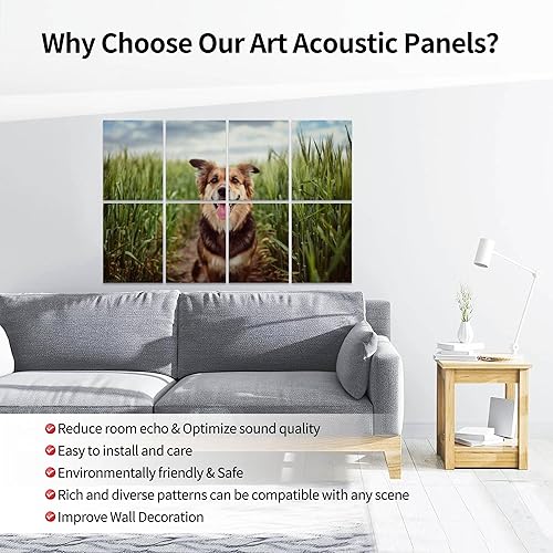 Miniatura 3 de Paneles acústicos artísticos, panel de pared acústico insonorizado con panel autoadhesivo decorativo absorbente de sonido, tratamiento acústico