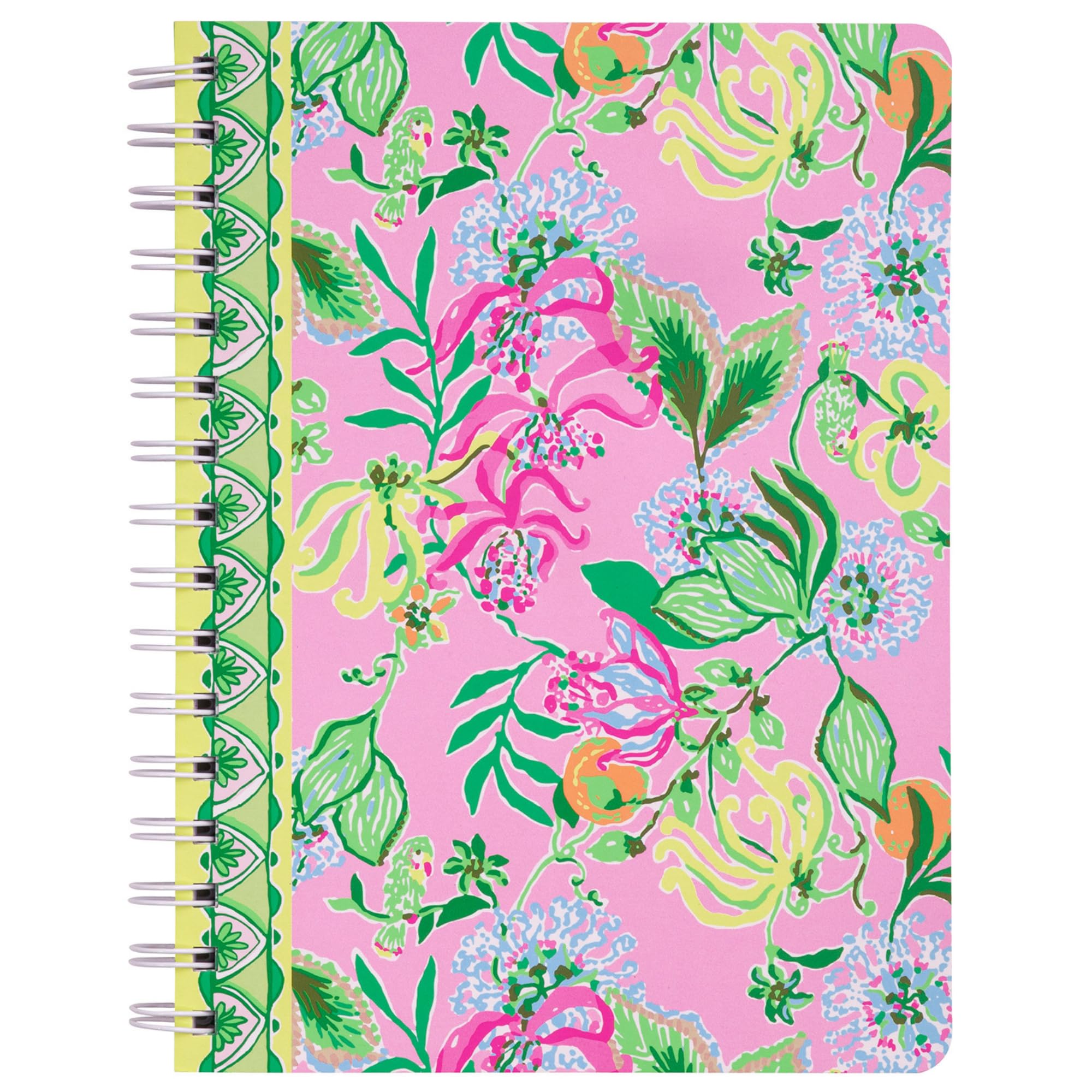 Lilly Pulitzer Hardcover Mini Spiral Notebook, 8.5" x 6.5" Small Journal with 160 College Ruled Pages, Via Amore Spritzer
