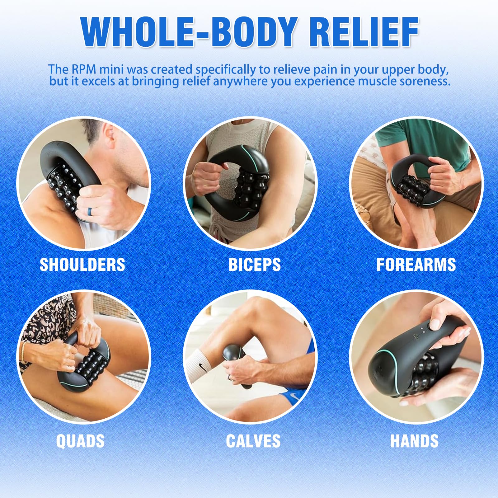 Massaggiatore Elettrico, Tipo a Rullo Massaggiatore Muscolare con 3 Livelli di Intensità, Rullo Massaggio Muscolare per Gli Appassionati di Fitness