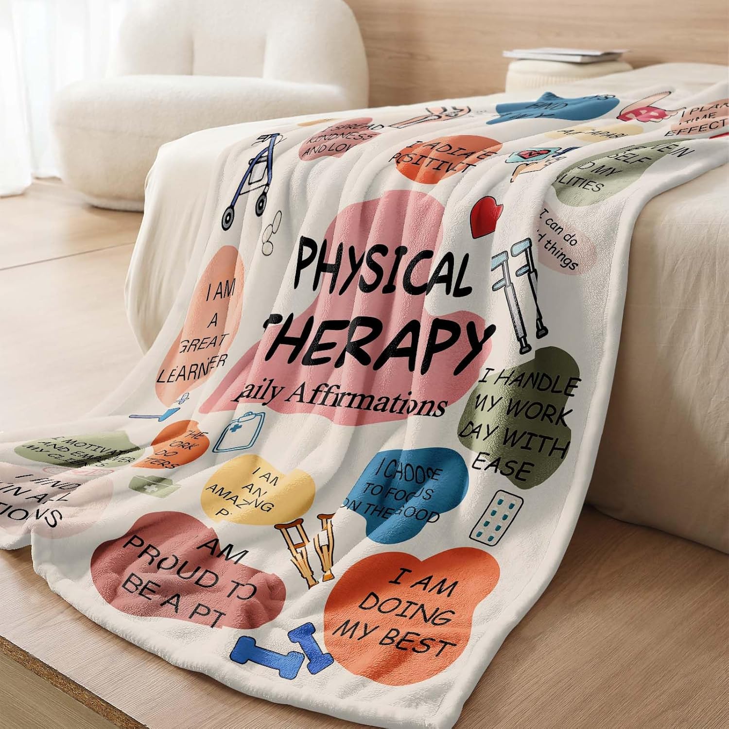 Givetoyou Physical Therapist Gifts, Gifts for PT On National Physical Therapy Month, Birthday Christmas Appreciation Gifts for Physical Therapist Throw Blanket 60inx50in - Image 3