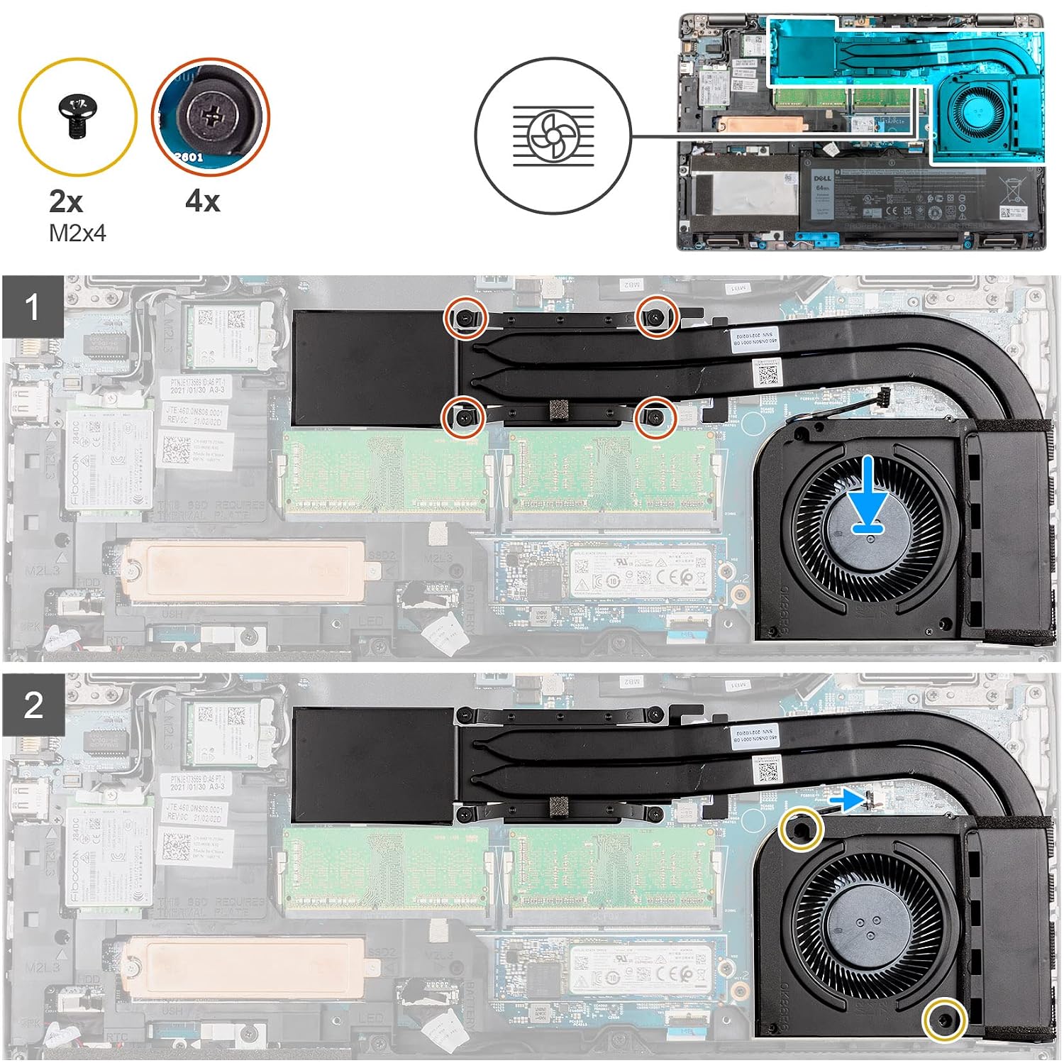 Deal4GO 5V/0.36A CPU Cooling Fan VK8HK 0VK8HK EG75070S1-C590-S9A Replacement for Dell Latitude 15 5521 Precision 3561