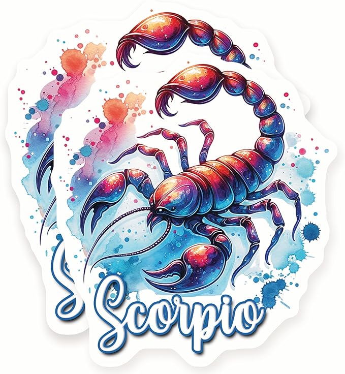 Scorpio Stickers - Zodiac Sign Art - Colorful Horoscope Symbol - 2 Pack - 5