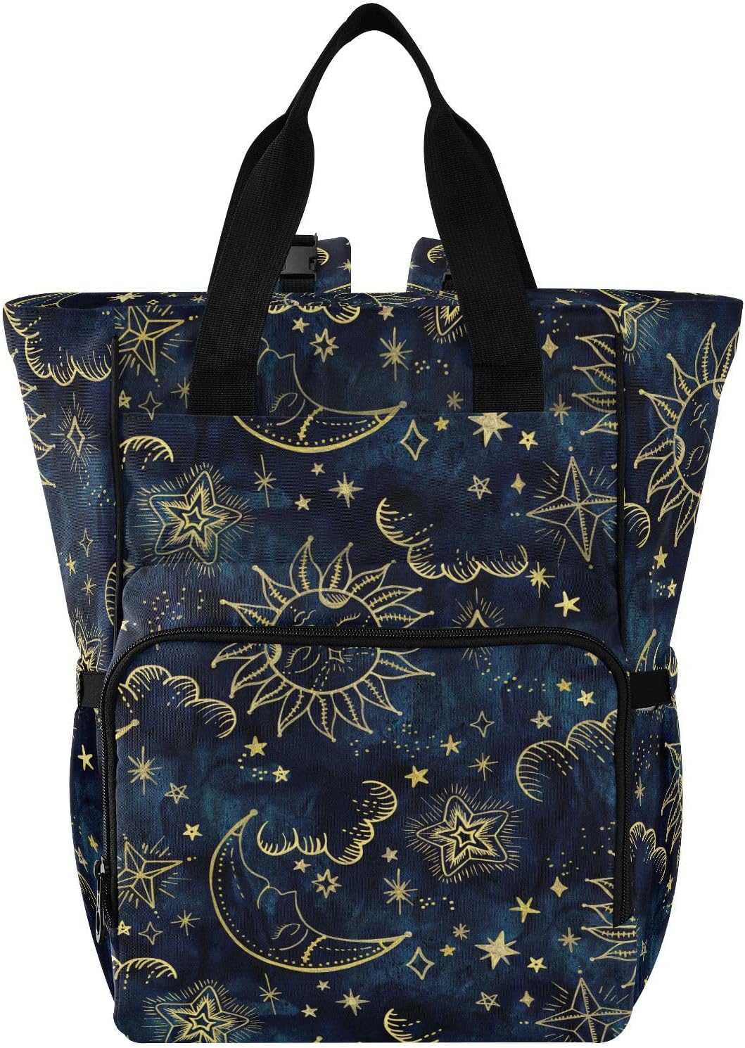 Diaper Bag Backpack, Sun Moon Boho Cosmos Astrology Multifunction Travel Bag for Moms Dads