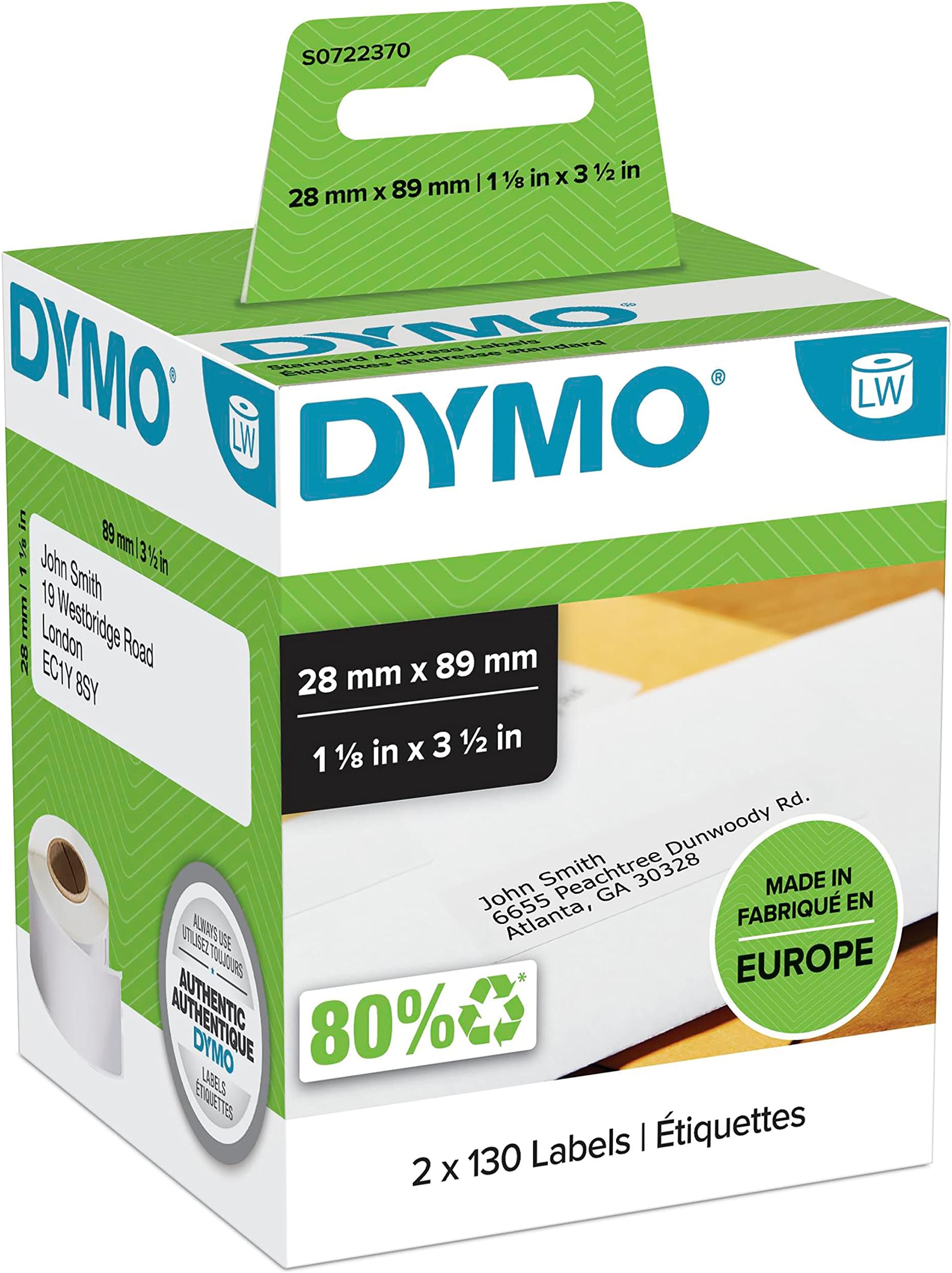 Dymo LabelWriter ORIGINAL VORTEILSPACK Adressetiketten 28x89mm, 24