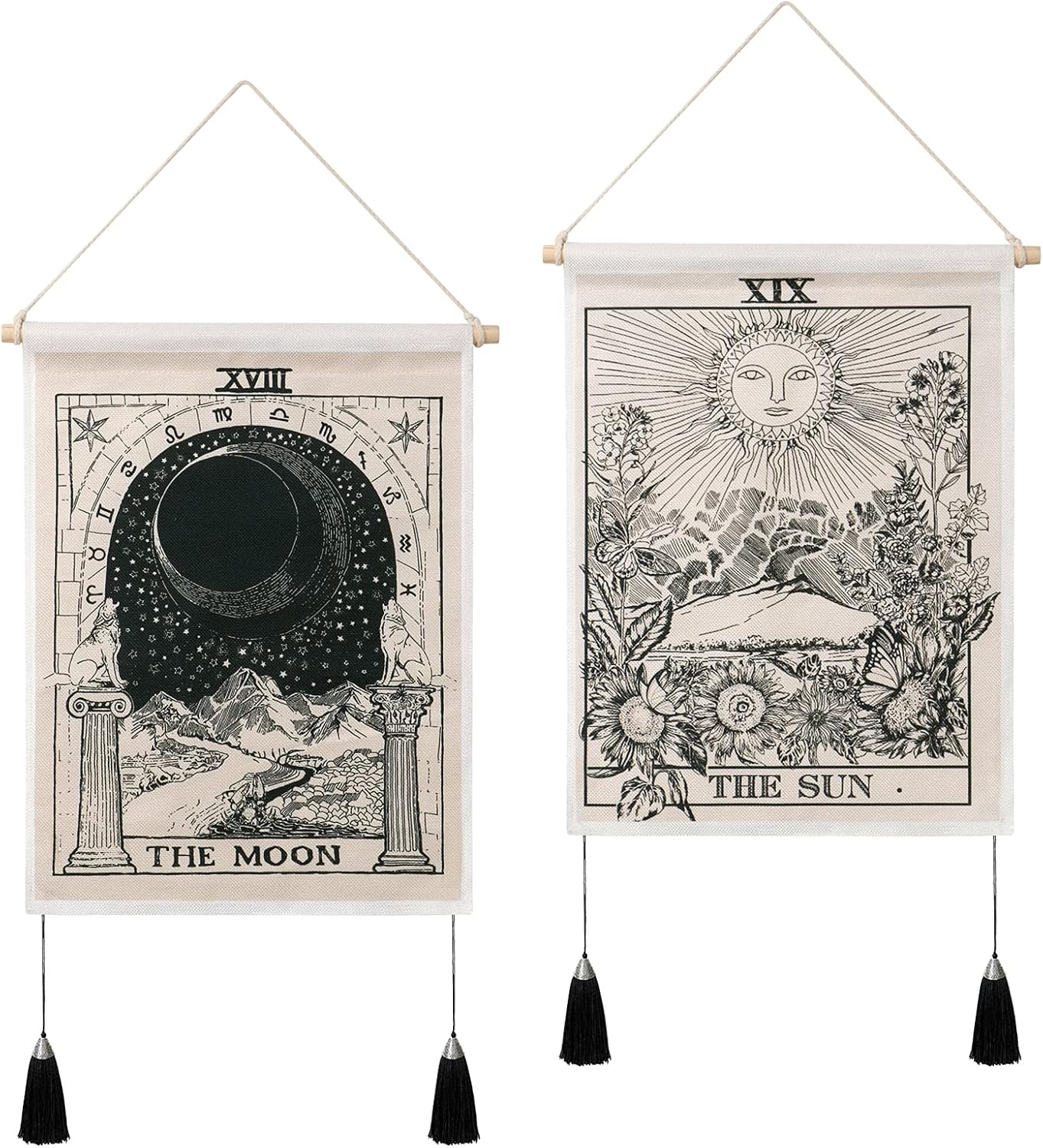 SOMYTING Arazzi Tarocchi Il Sole La luna Arazzo per Camera da Letto Estetica Boemia Arazzi da