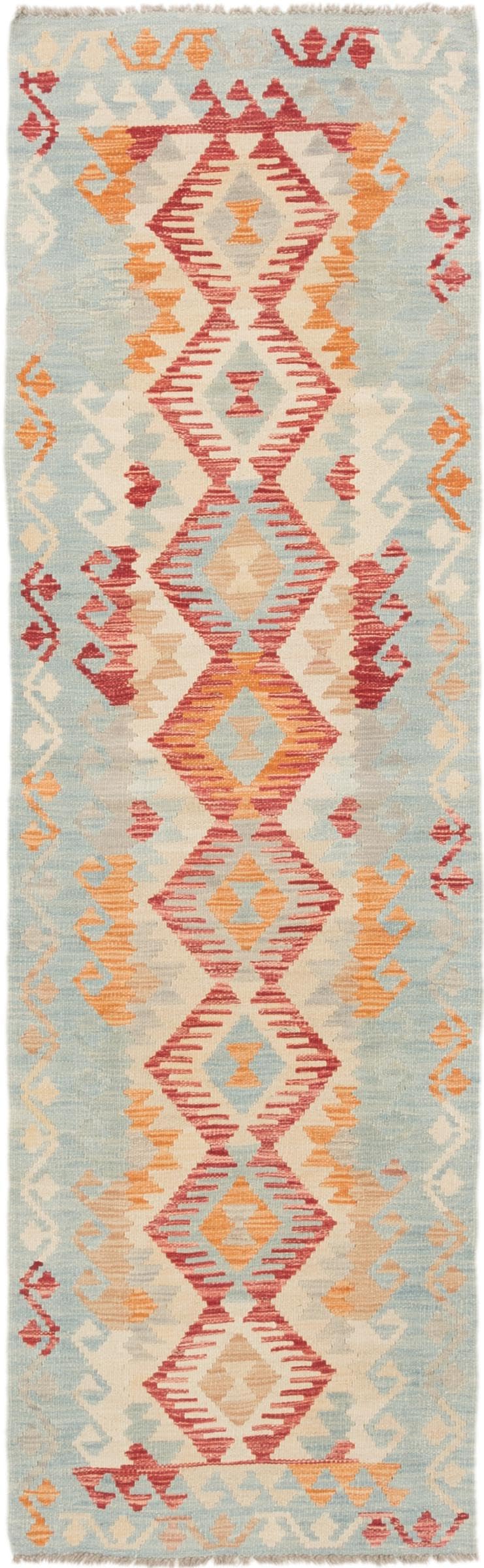 Kilim Afghan 72x240 cm en laine véritable tissé à la main | Tapis de couloir