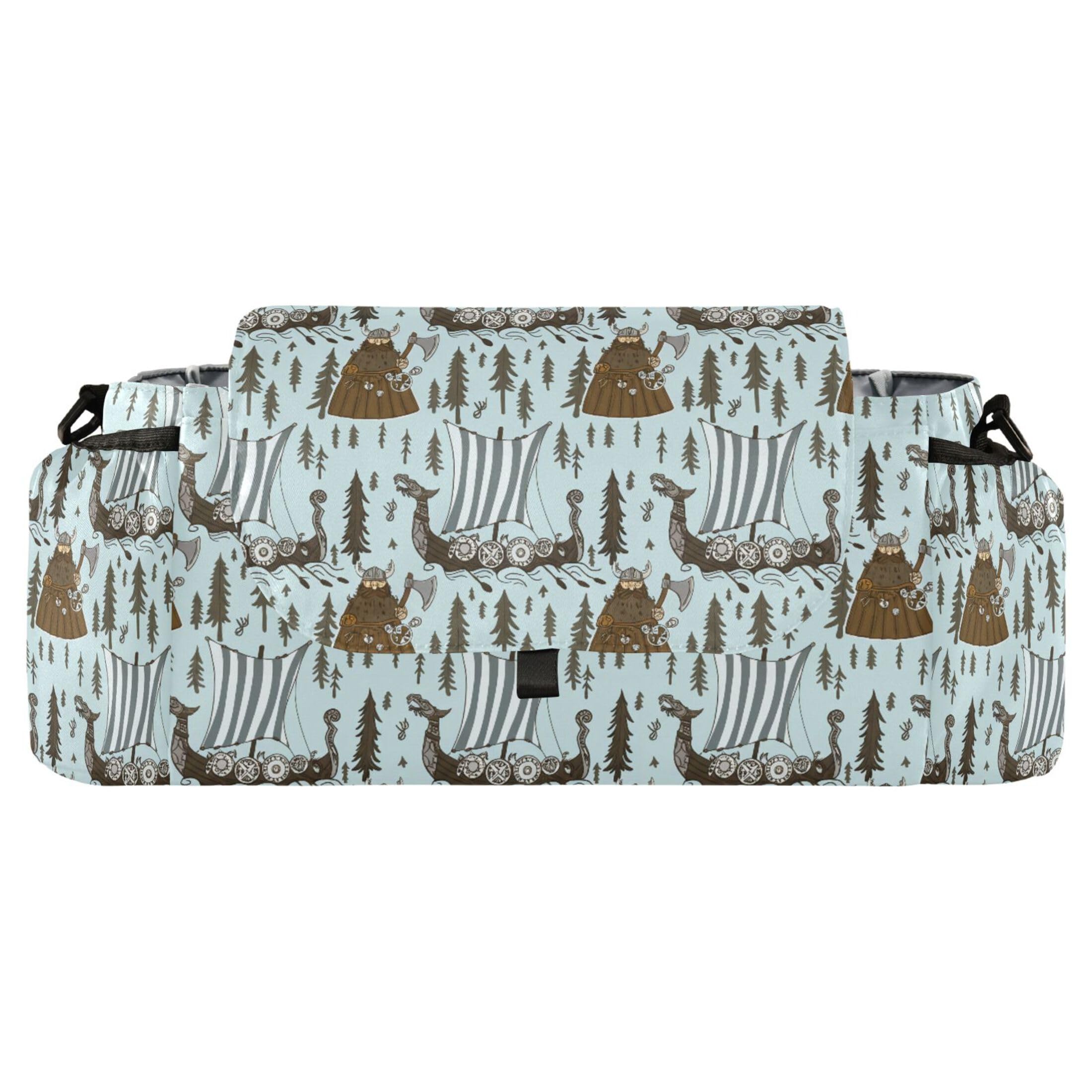 Burbuja Viking Boats Stroller Organizer with Insulated Cup Holders, Non-Slip Stroller Caddy Universal Fits Most Strollers, Nursery Accessories