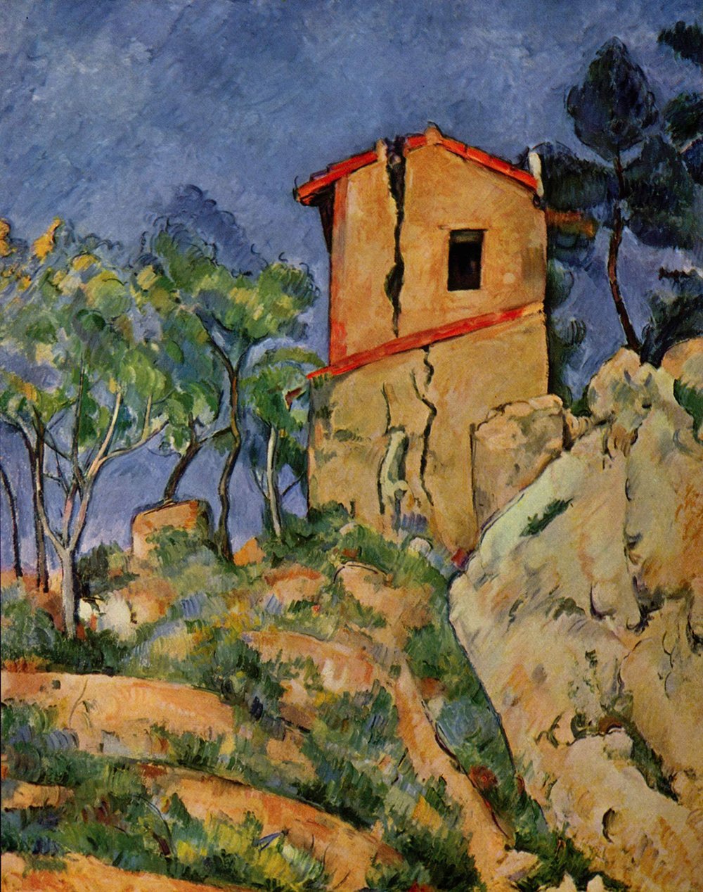 Affiche Paul Cezanne An Old House qualité musée cadre noir