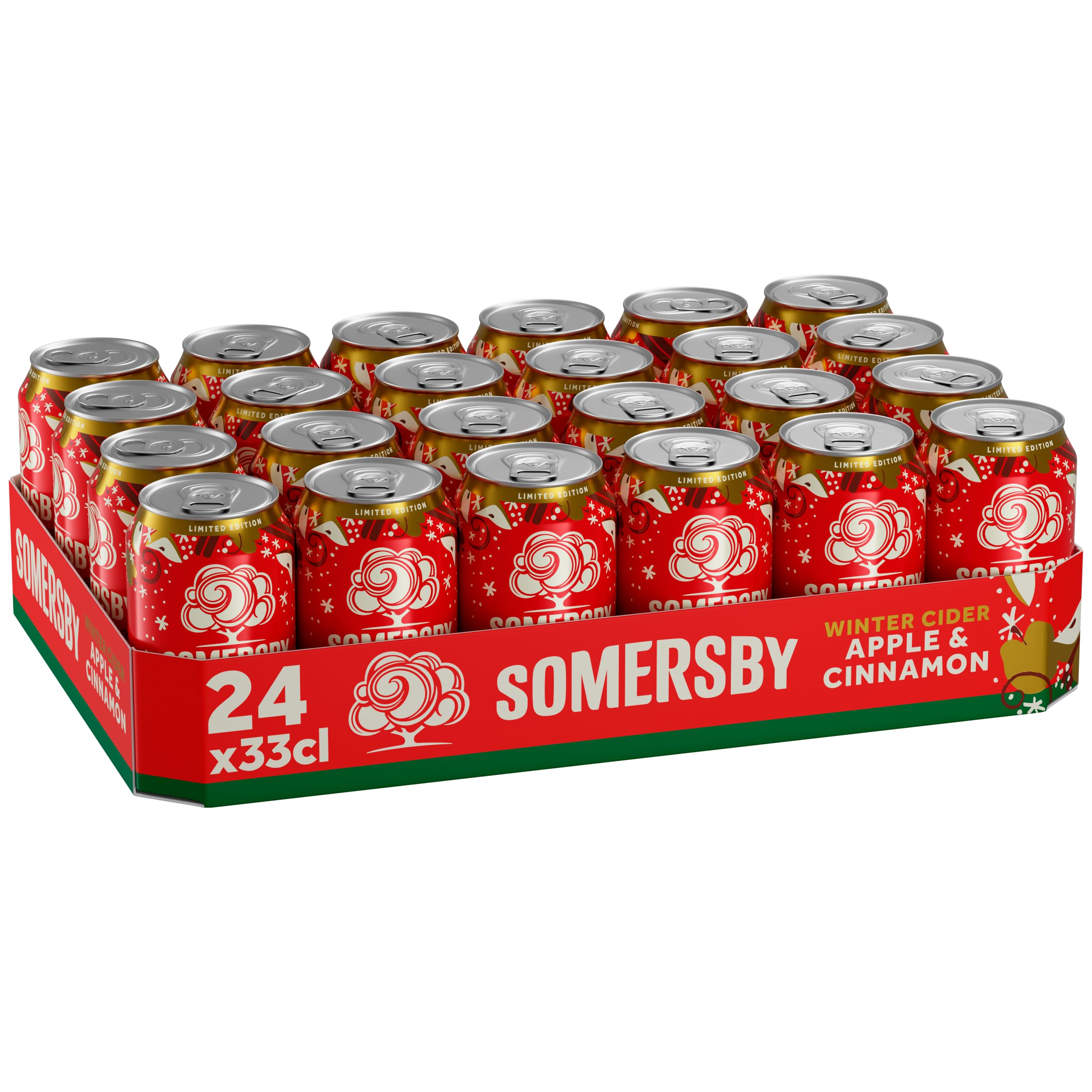 Somersby Winter Cider 0,33 l Dose 24 Dosen fruchtig-frischer Cider mit Apfel und Zimt 4,5% Vol.
