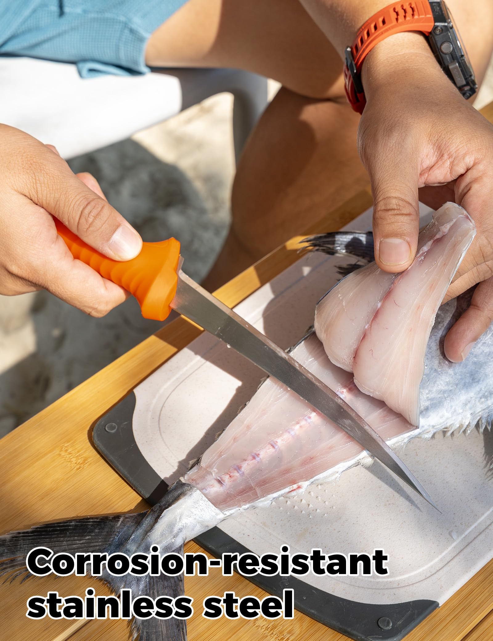 2PC Fishing Tool Kit - 7" Fillet Knife,Fishing Pliers,Multitool Hook Remover Fishing Pliers,Fishing Gear for Saltwater