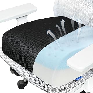 Seat Cushion for Tailbone Pain Relief, Extra Thick & Ventilated Office Chair Cushion with Non-Slip Cover, Memory Foam Booster Support for Desk, Car, Wheelchair (Black) - Amazon product rated Grade A