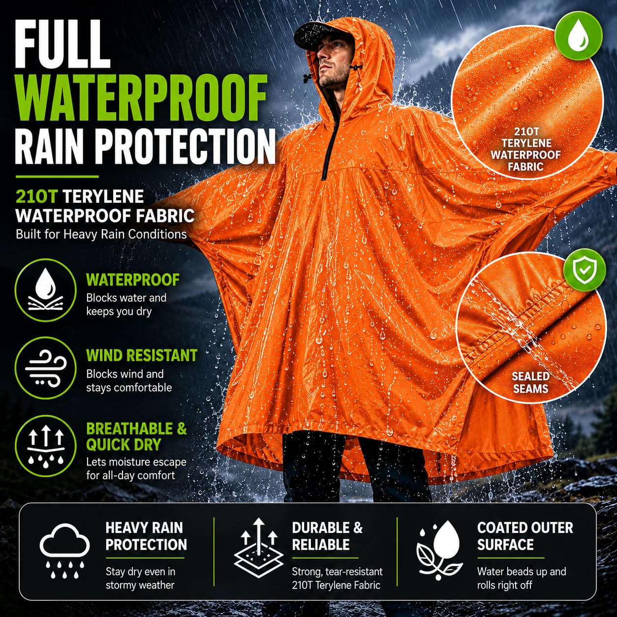 Adventure World Globotrekker Leichter Poncho (mehrere Farben erhältlich)