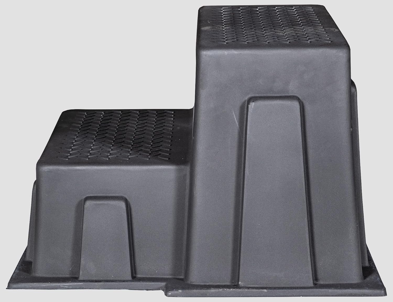 Romotech 82122085 Multi-Purpose Polymer Step Stool - 21 in W x 16 in H - Lightweight, Non‑Slip, Stackable UV‑Stable Plastic Step Ladder for RV, Campers, Pets, Hot Tubs, & More, Made in USA