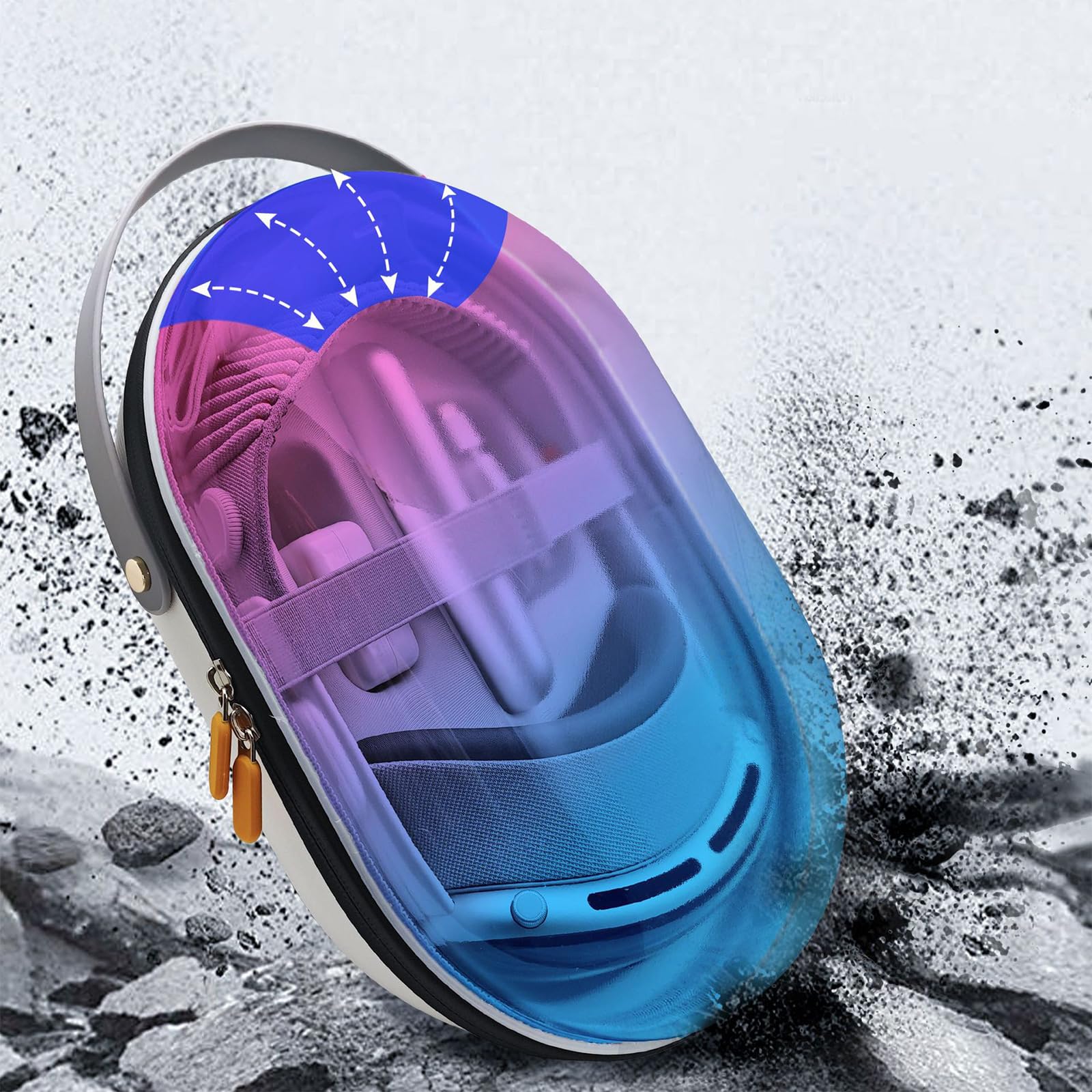 Custodia da viaggio Borsa protettiva per occhiali di realtà virtuale Borsa amichevole e scomparti per accessori batteria Custodia da viaggio rigida EVA