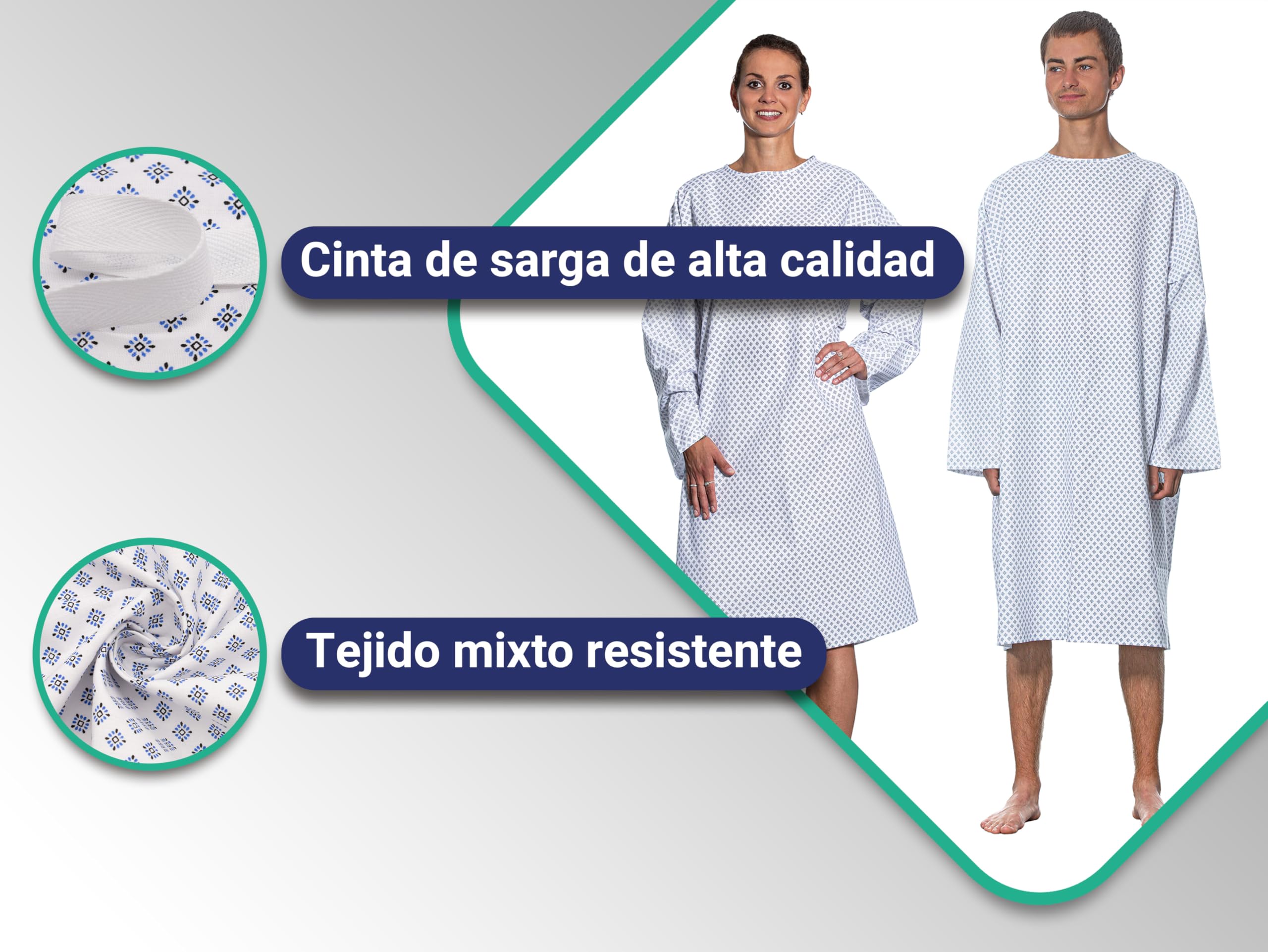 ZOLLNER Camisa de Paciente Hospital, camisón Enfermo, 533