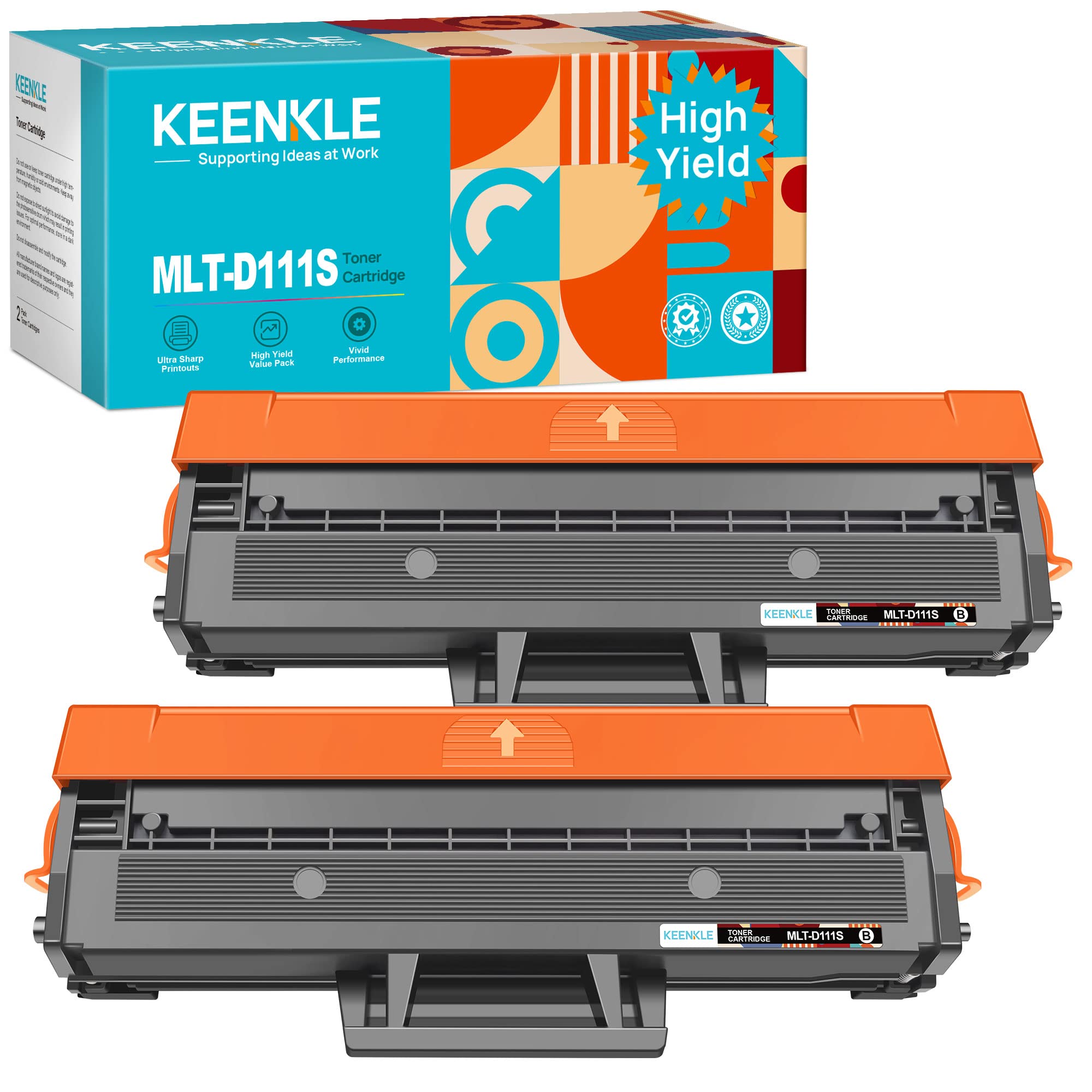 KEENKLEMLT-D111S Compatible Toner Cartridge Replacement for Samsung MLT-D111S 111S MLT111S D111S to Use with Samsung Xpress M2020W M2070FW M2070W M2020 M2024W Printer (Black, 2 Pack)