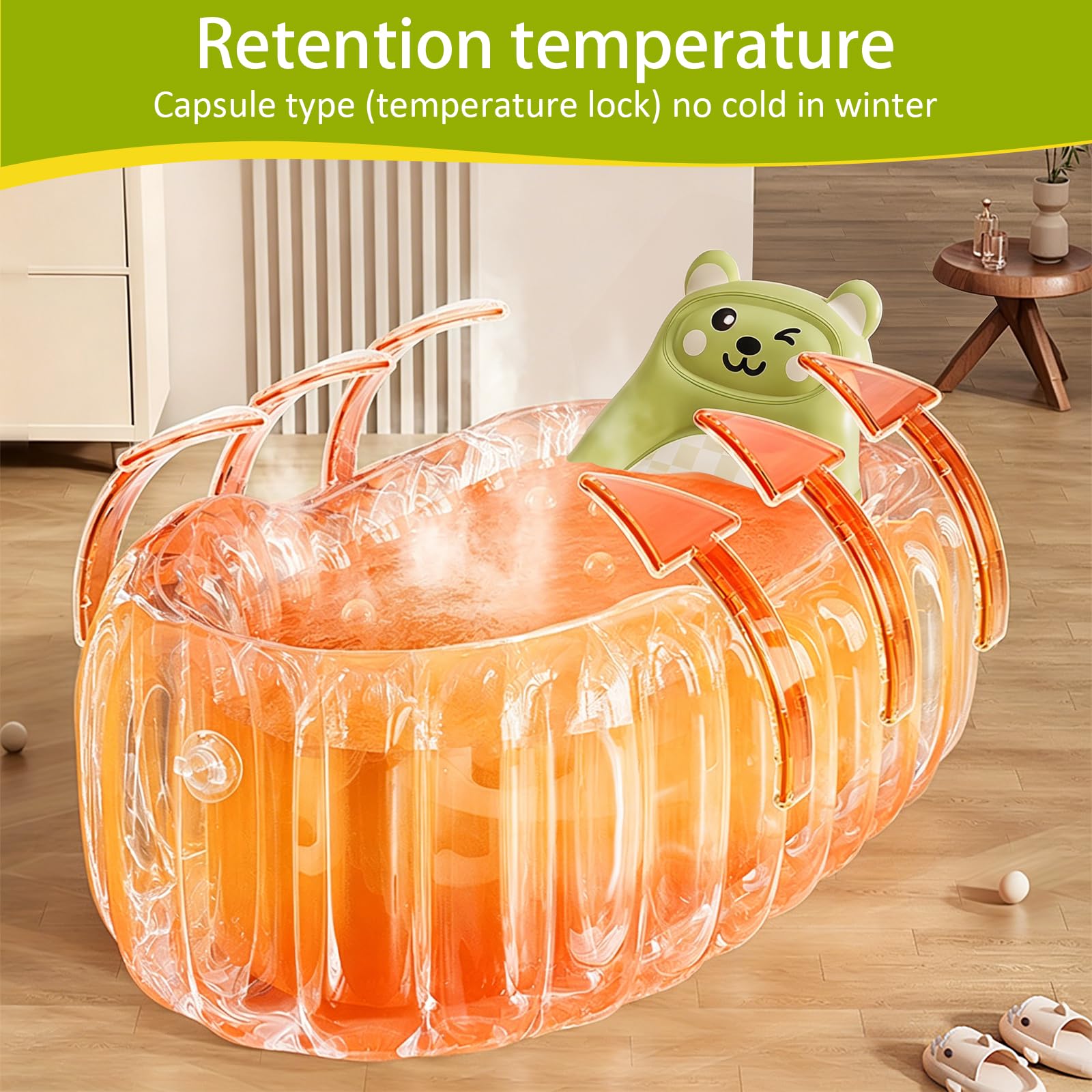 Bañera hinchable para bebés con respaldo y bomba de aire, bañera antideslizante para niños pequeños para viajes y hogar, bandeja de ducha portátil con asiento para 0-18 meses (verde)