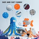 Nocciola 4 pcs Ocean Series Crinkle Squeaky Dog Toys | Stuffed Dog Toys, Interactive Rope Dog Toys for Small, Medium & Large Dogs, Durable for Aggressive Chewers