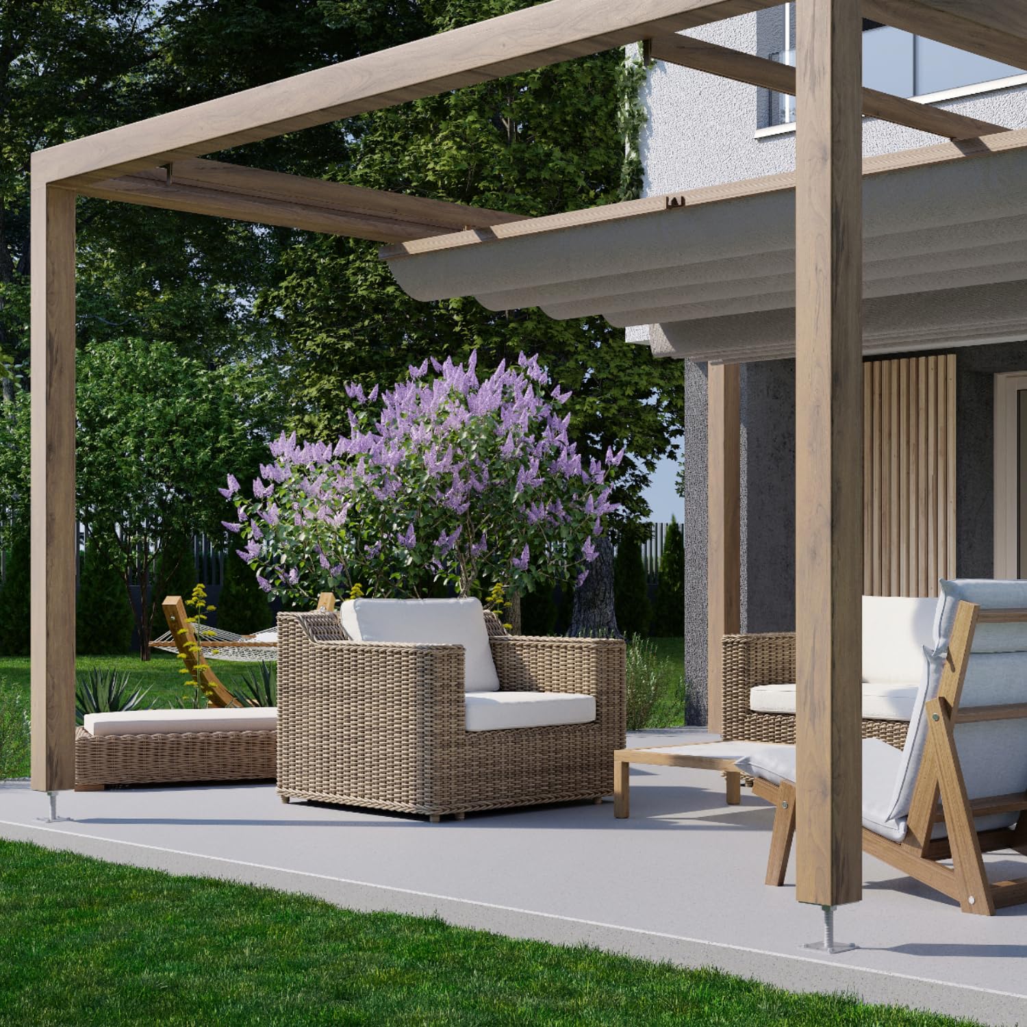 TRIBECCO Support de poteau 110 x 110 cm pour poteaux en bois carrés, support réglable en hauteur de 8 à 15 cm, en acier galvanisé à chaud de 4 mm, à cheviller, pour poteaux, escaliers, scènes