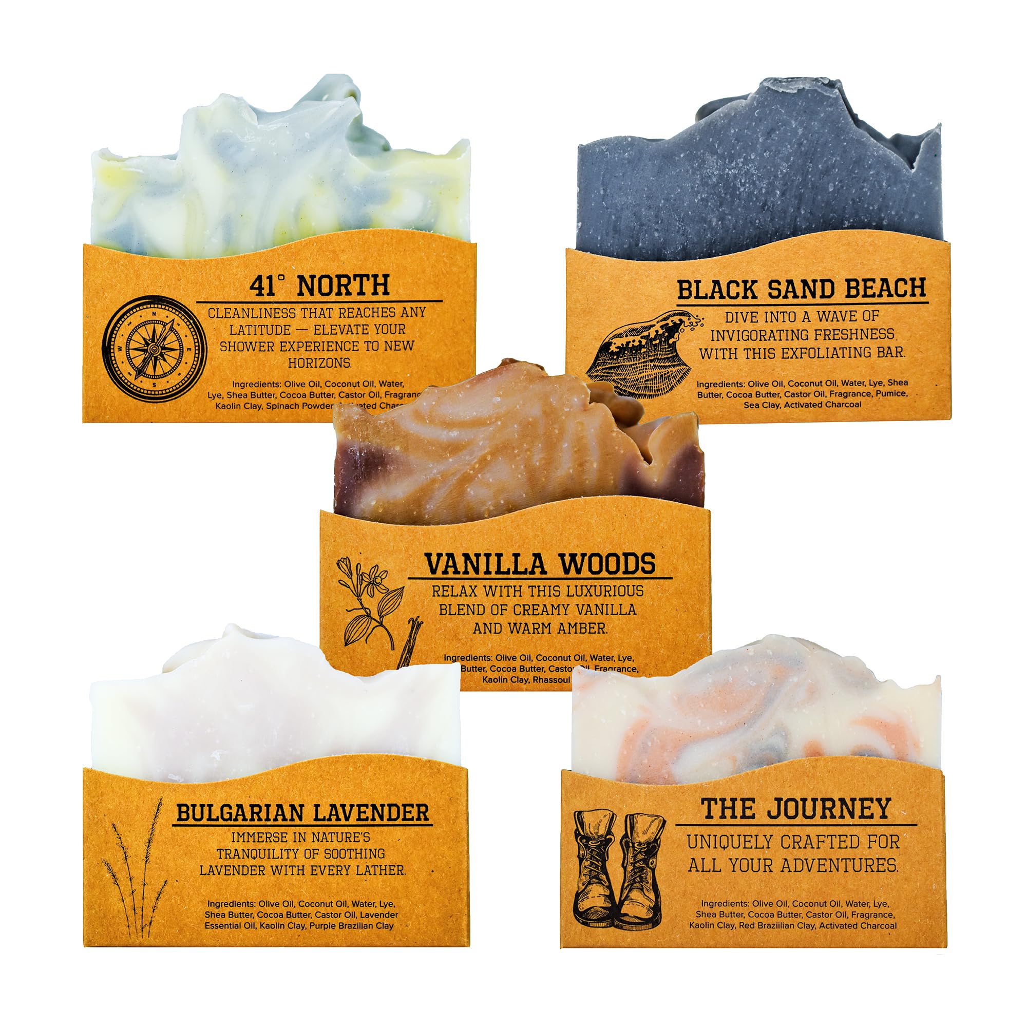 CompassSoap Natural Bar Soap for Women & Men | Skin-Friendly, Hand Made Soap Bar Gift Set | Best Exfoliating and Cleansing Bar Soap for Men & Women |